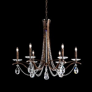Vesca 6 Light 120V Chandelier in White with Clear Heritage Handcut Crystal
