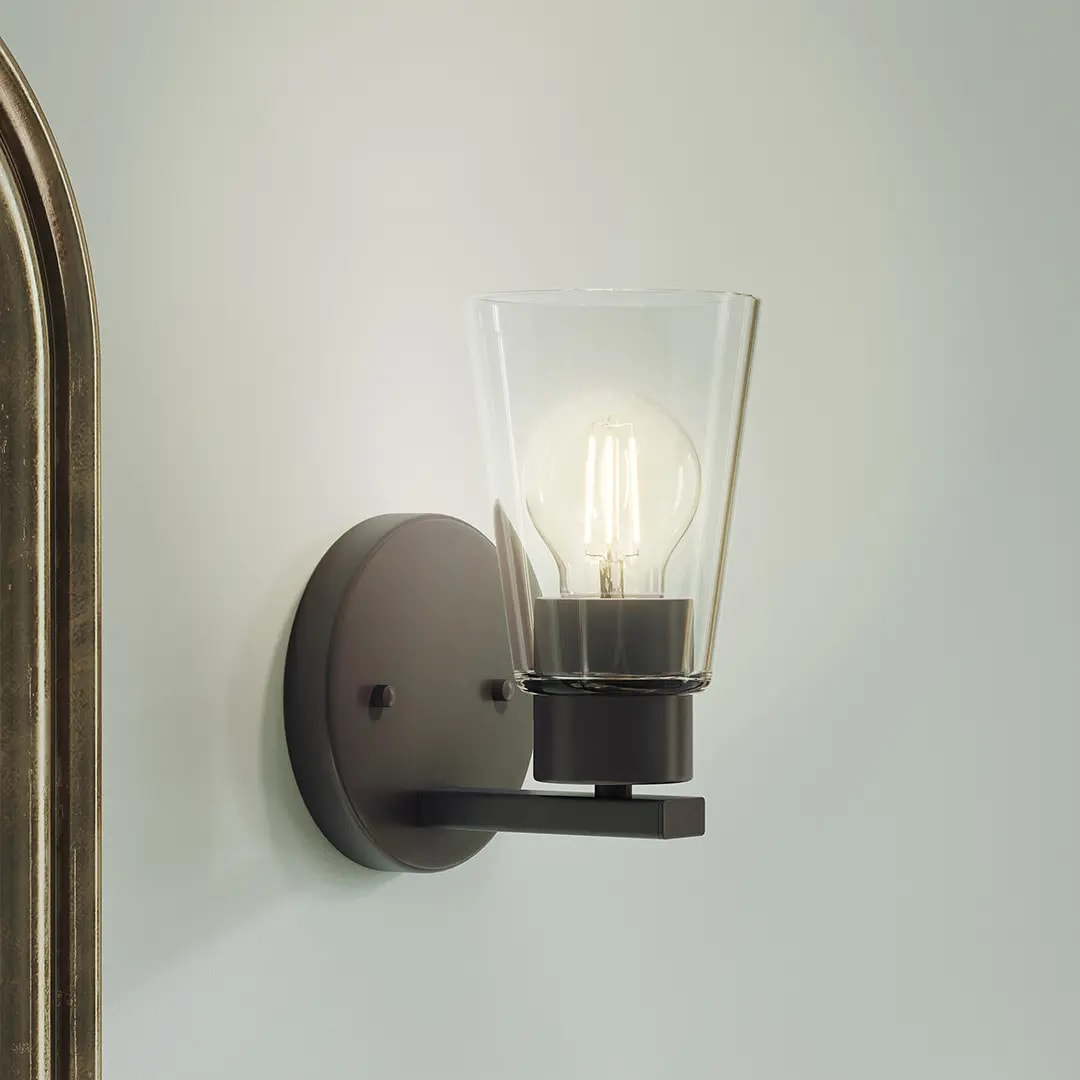 Stamos 8 inch 1 Light Wall Sconce with Clear Glass in Olde Bronze