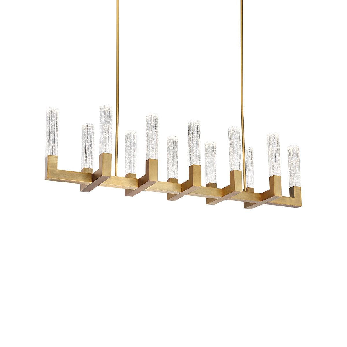 Luxuriously finished, Cinema makes a modern statement that’s right in line with the latest trends. Painstakingly V-cut seeded crystal adds understated glamour when it fills with light sourced from high-performance LEDs. With a variety of styles in the family, Cinema creates a matching lighting environment that can pull multiple rooms together.