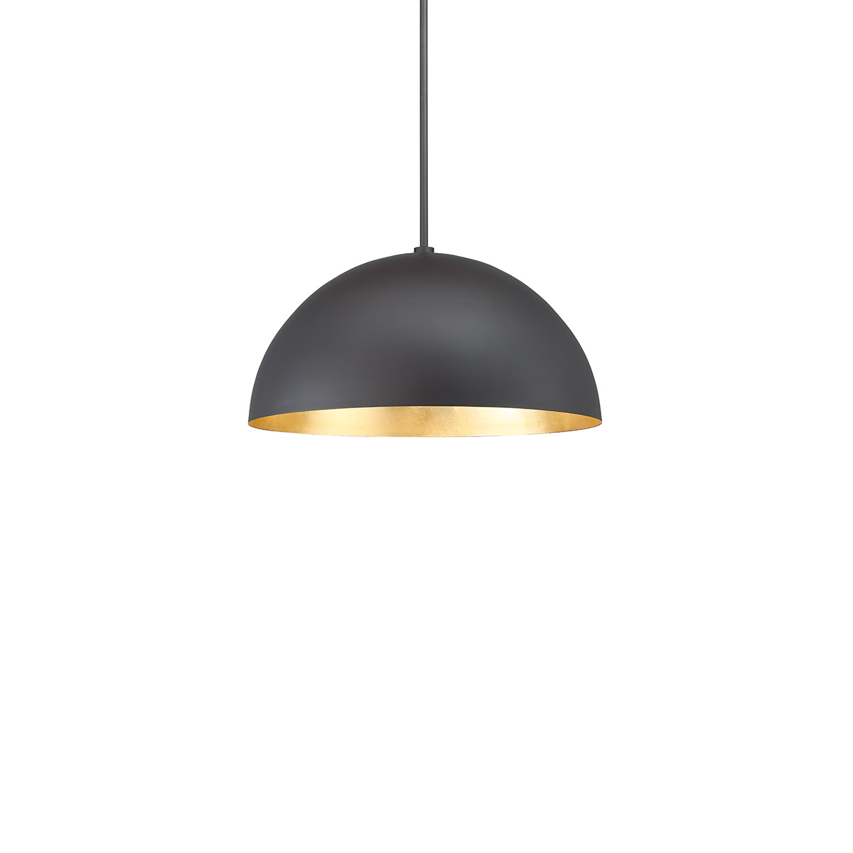 Clean, contemporary, the YOLO pendant is imbued with a large spun-metal dome. Luxuriously hand applied leaf finish. Beautiful warm ambient lighting.