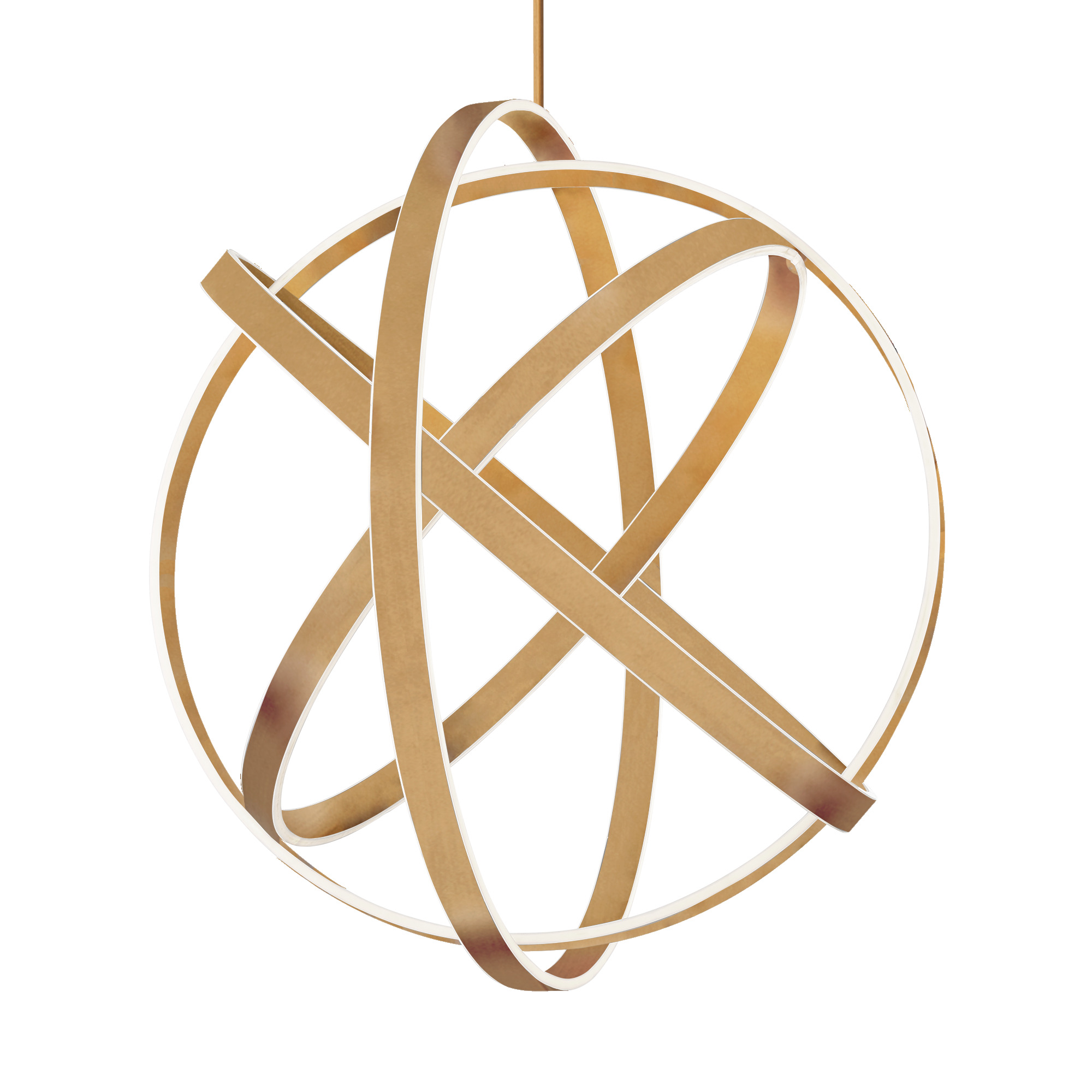 Whether you think of gyroscopes, the atomic structure or da Vinci’s “L’Uomo Vitruviano,” Kinetic has deep roots in science, exemplified by brilliant edge-lit LED panels that broadcast 360-degrees of seamless, even light. Even better, those rings are adjustable for a personalized look. New and noteworthy here is the smaller 28” size and a matte black finish—but you can still get the 38” and the original titanium too.