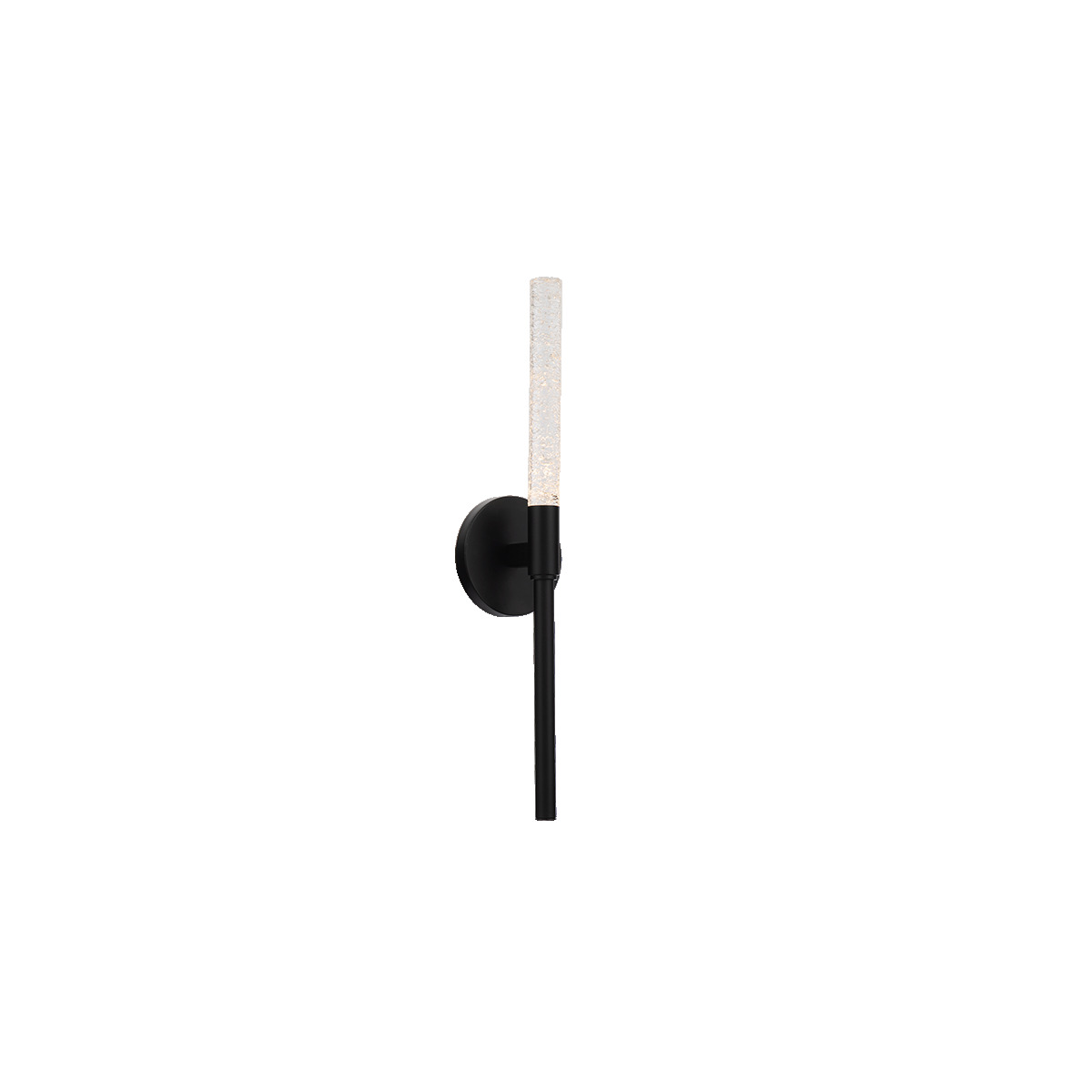 A magic wand crowned with crystallized art glass illuminated by LEDs from both ends. A slim low profile design perfect for modern vignettes in fine homes and hotels.