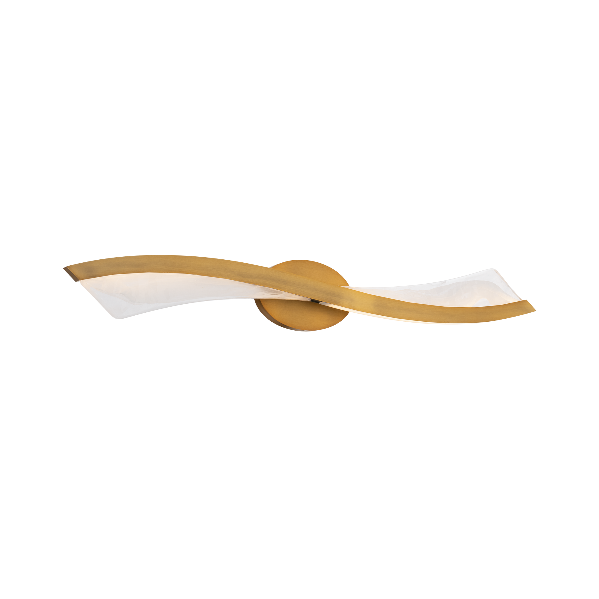 Formal wear. Like a fancy bow tie, this dapper vanity light is all about style. Curves of artisanal wispy glass accent its sleek frame.