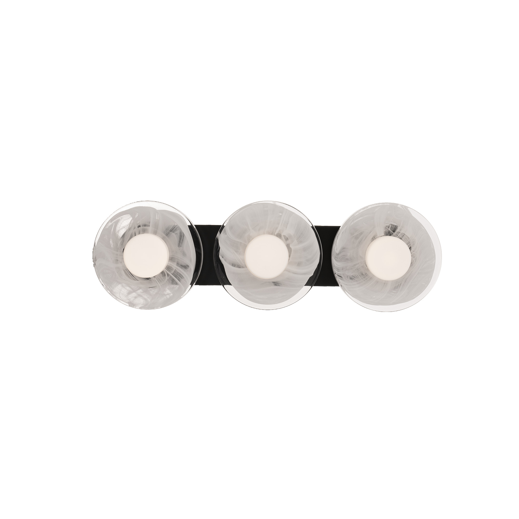 The Fresco wall sconce is truly an objet d’art. A trio of handcrafted wispy glass plates are elegantly suspended from a sleek linear bar. Behind each uniquely textured glass piece, circular light sources emit a soft, radiant 3000K low, illuminating the delicate variations in the artisanal glass for a truly luxurious ambiance. Fresco is offered in both 25 and 34 inch sizes and in a choice of black or brushed nickel finishes.