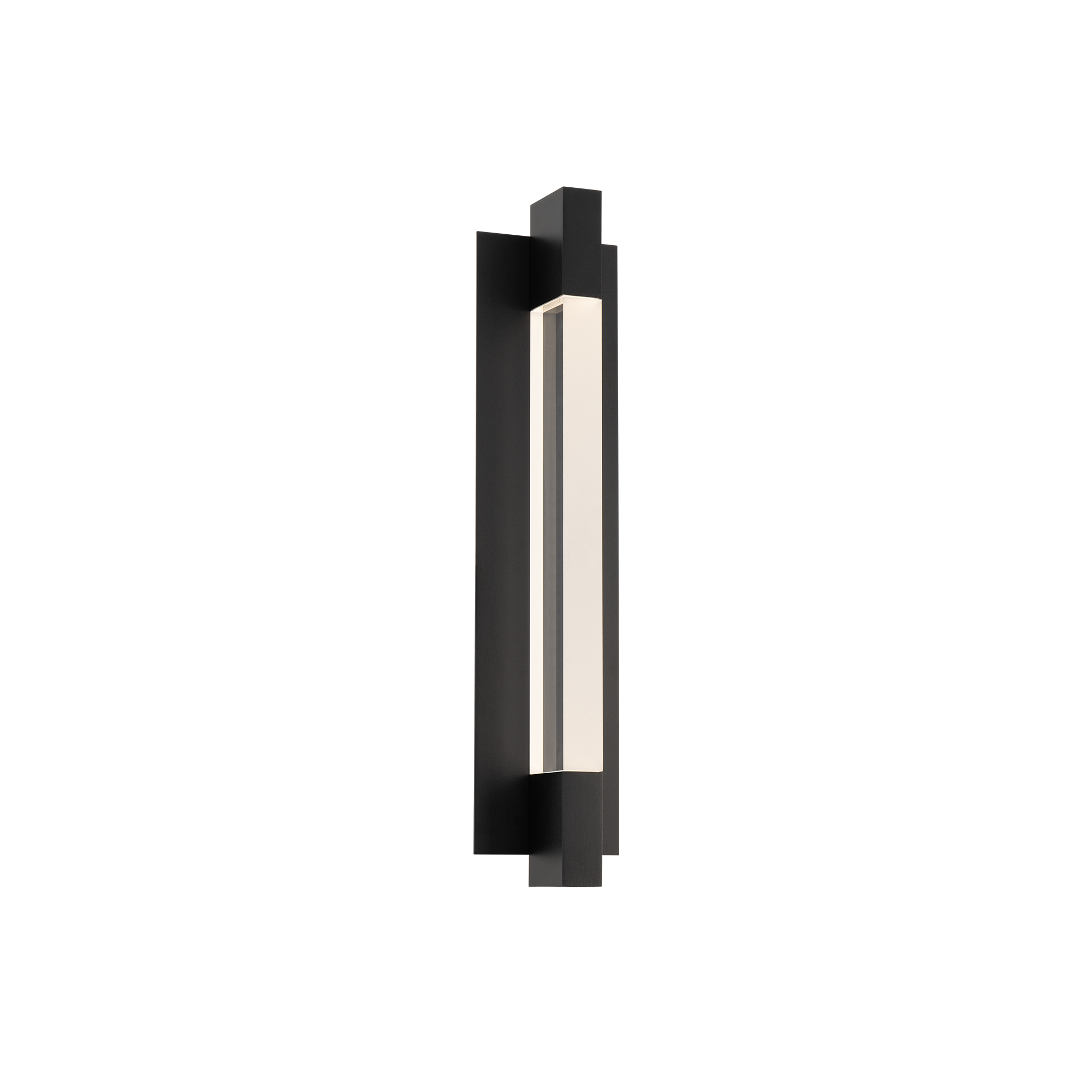 Fusion of metal and light. A thick bar of acrylic is bisected by a wide band, delivering clear illumination from integrated LEDs.