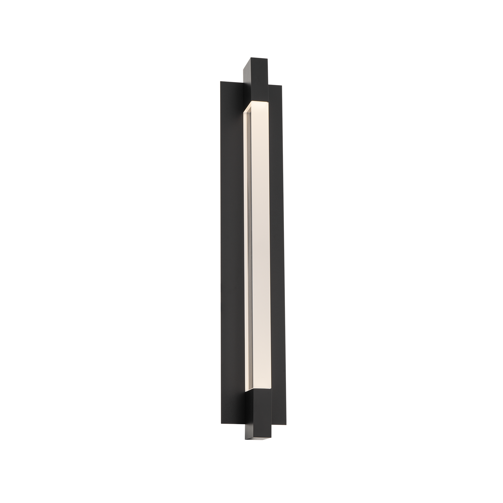 Fusion of metal and light. A thick bar of acrylic is bisected by a wide band, delivering clear illumination from integrated LEDs.