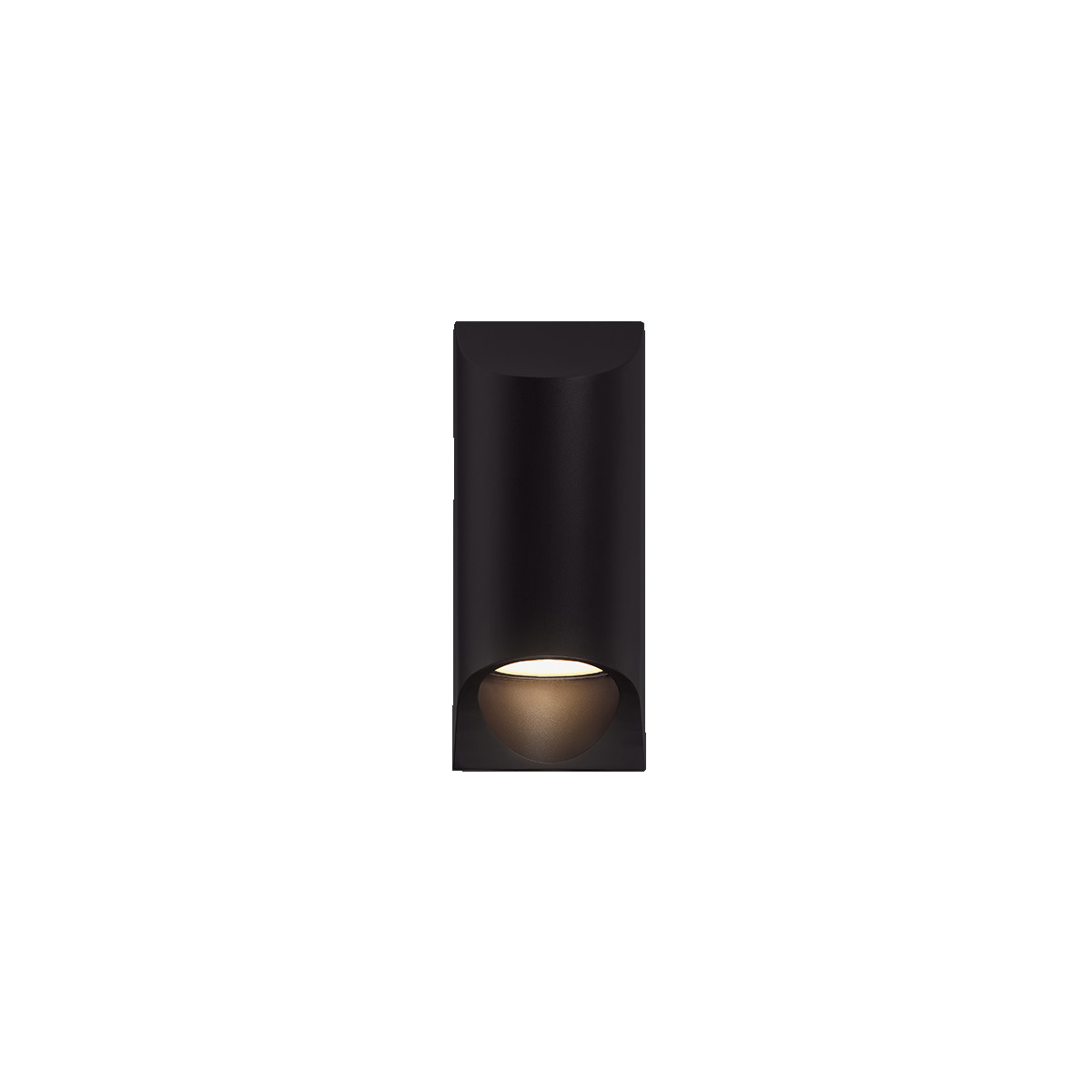 A purposeful asymmetrical wall mounted up or down light design brightly illuminates walkways and provides security with an attractive simple architectural form.