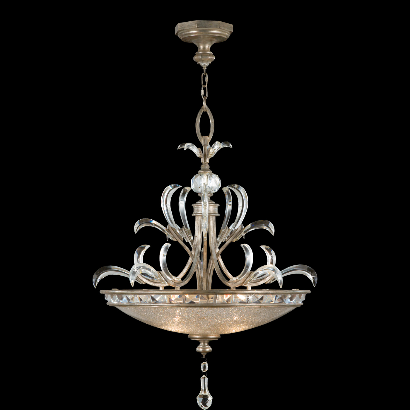 Beveled Arcs 32"W Round Pendant
