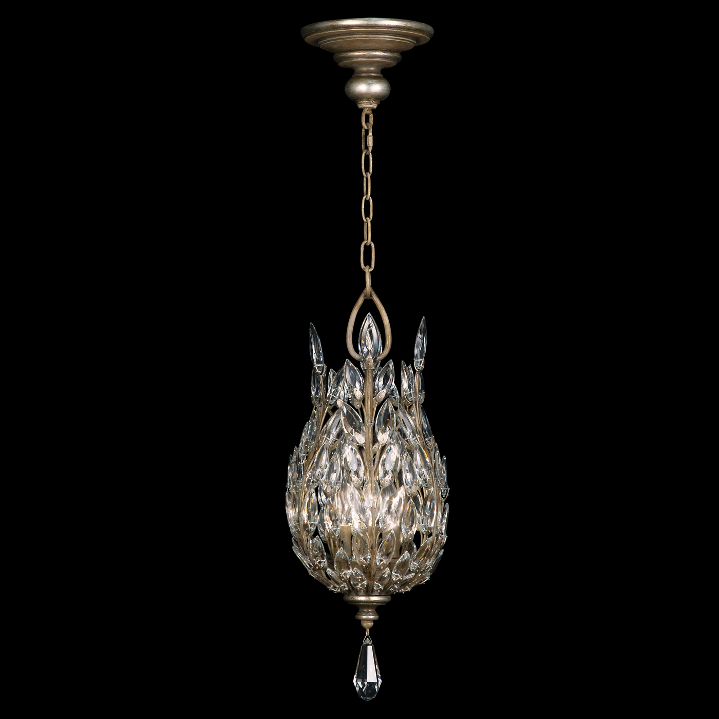 Crystal Laurel 11"W Round Pendant
