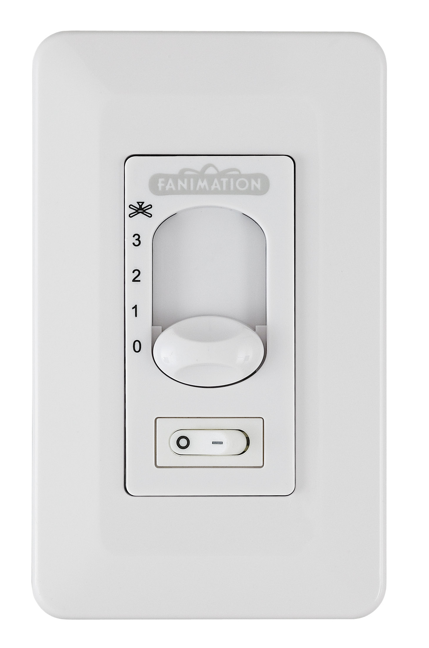 Ceiling Fan Wall Control Non Reversing - 3 Speed Fan and Light - On/Off Toggle - White