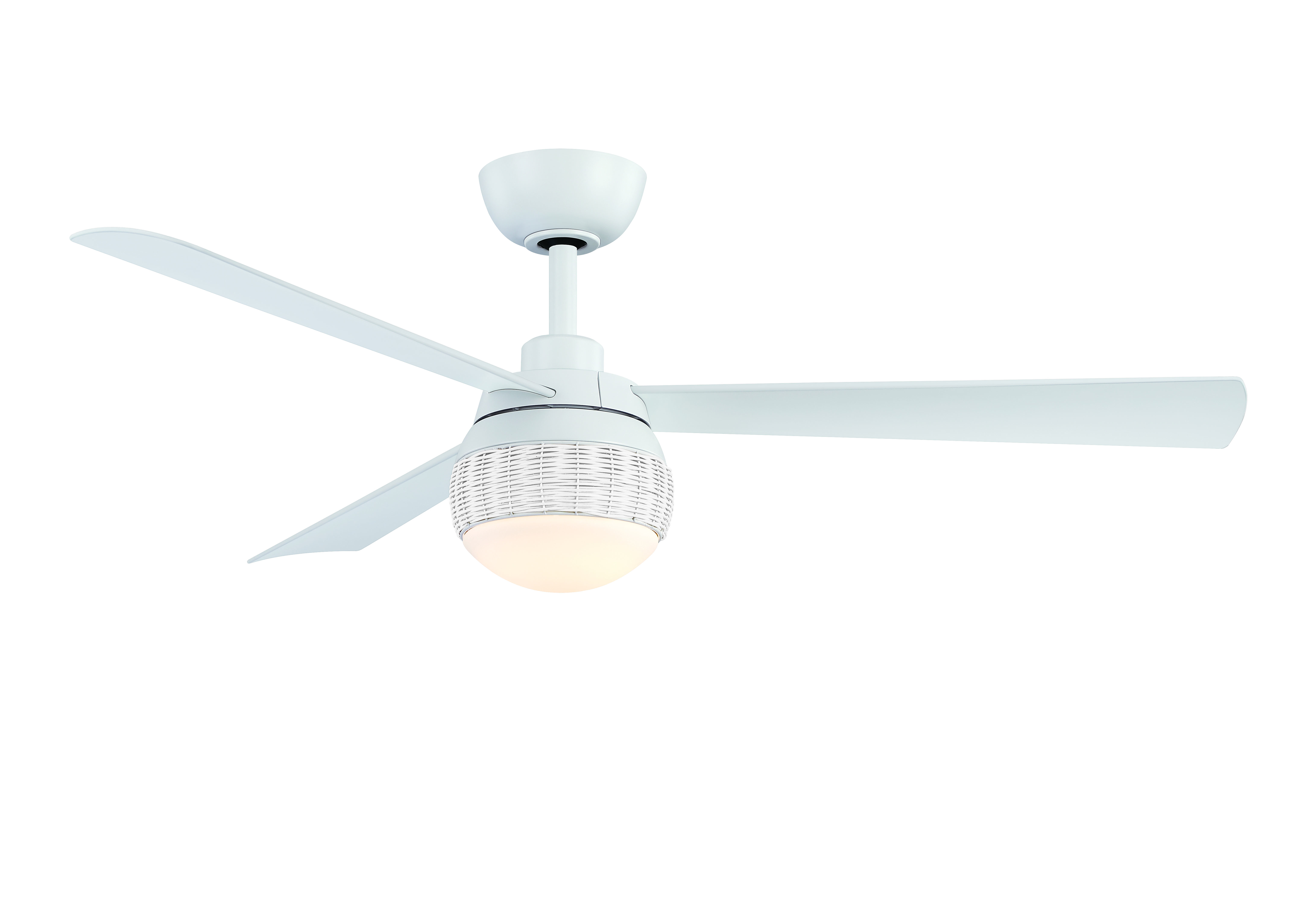 Paget 52 inch Indoor/Outdoor Ceiling Fan with LED Light Kit - Matte White with Matte White blades