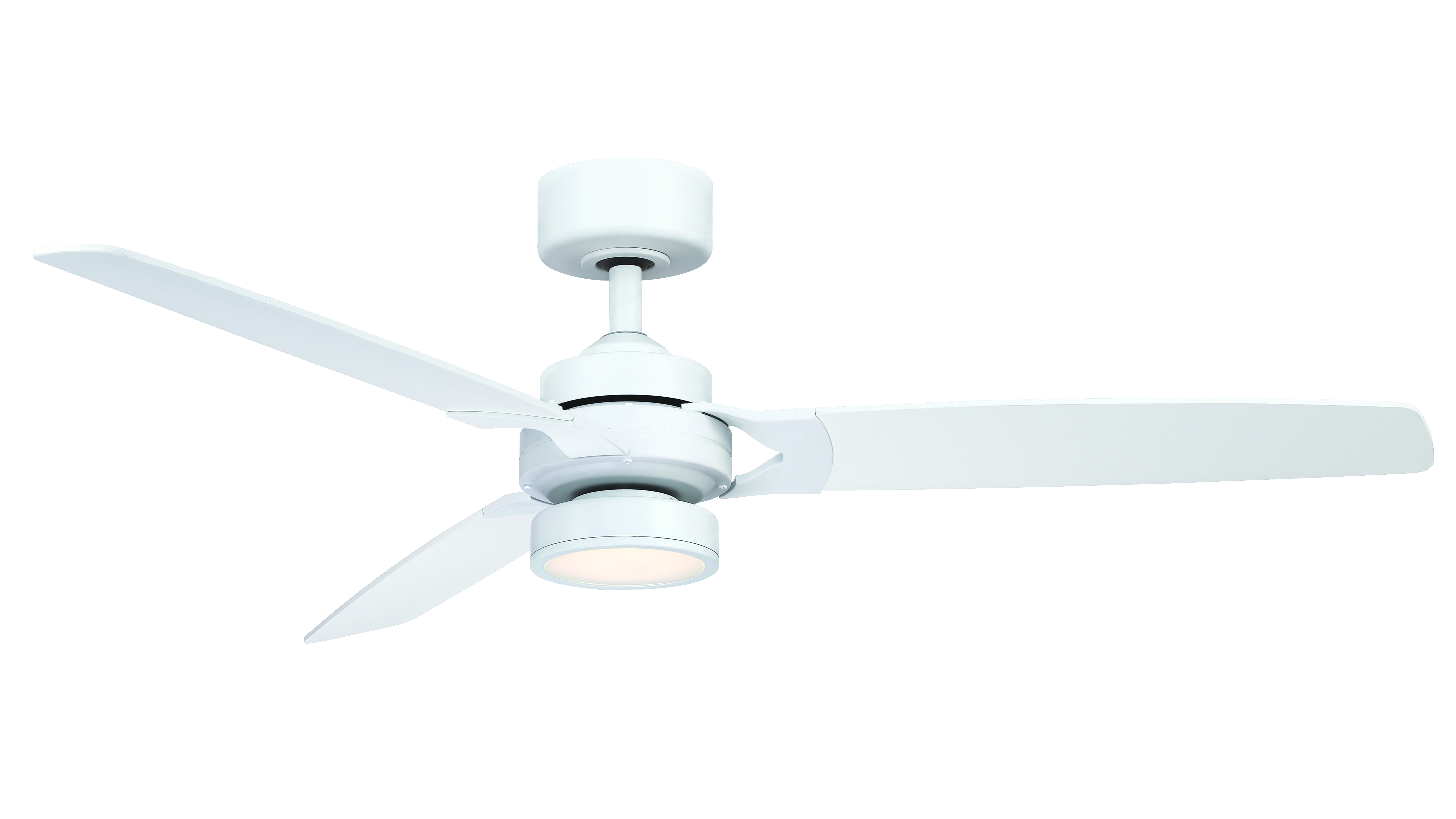 Amped 52 inch Indoor Ceiling Fan with LED Light Kit - Matte White with Matte White blades