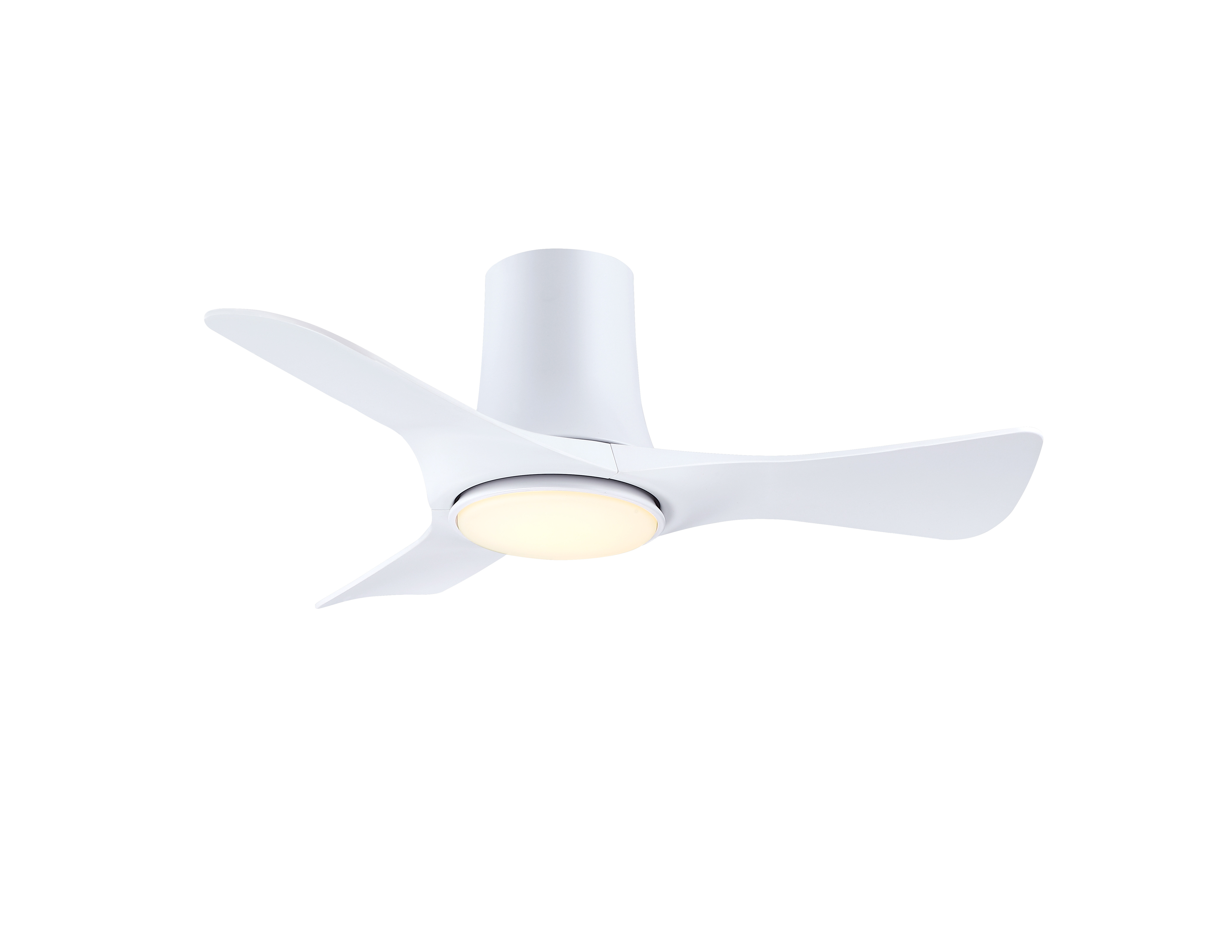 Corke 36 inch Indoor/Outdoor Smart Ceiling Fan with LED CCT Select Light Kit - Matte White with Matte White Blades