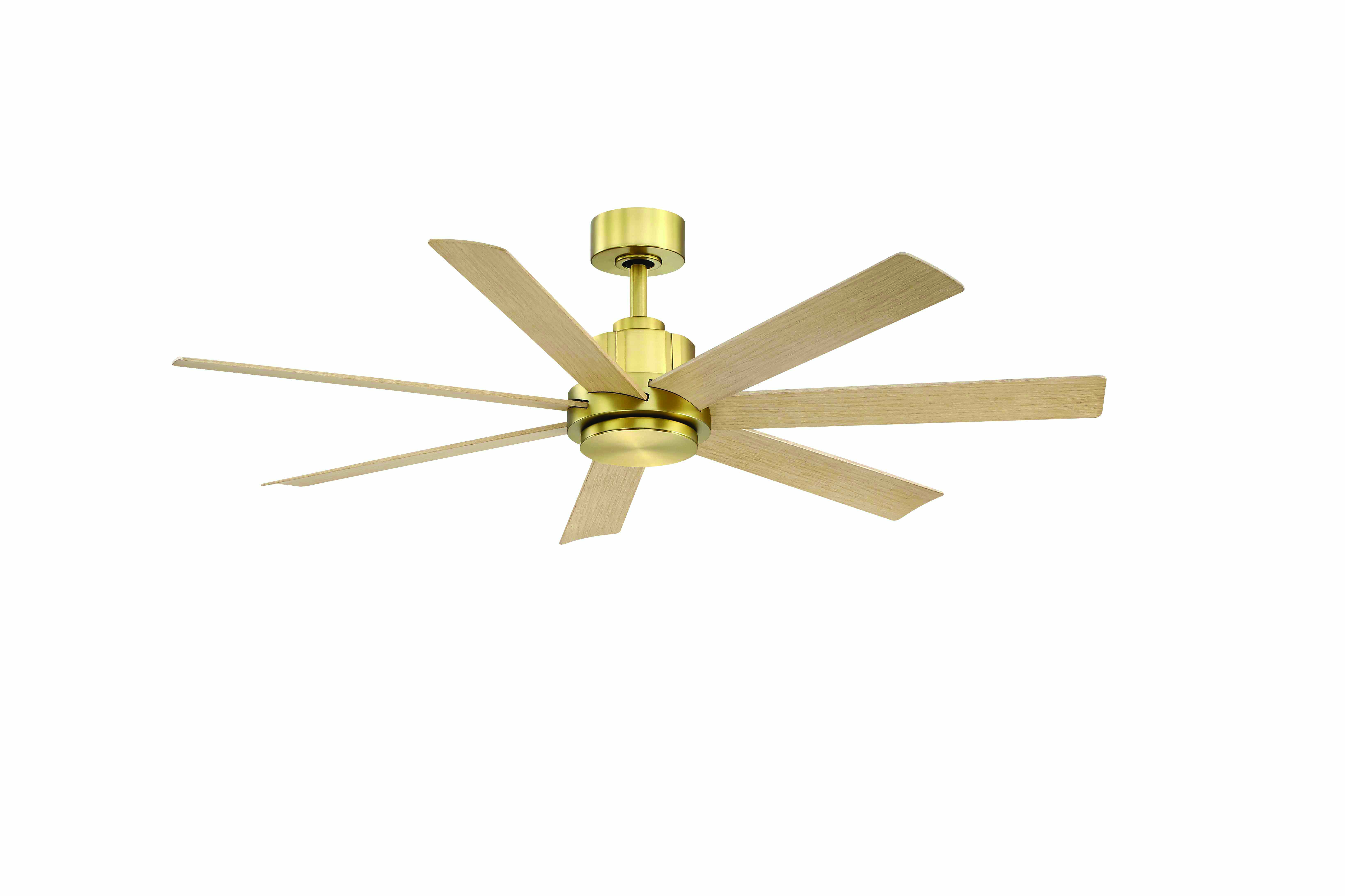 Pendry 56 inch Indoor/Outdoor Smart Ceiling Fan - Brushed Satin Brass with Natural Blades