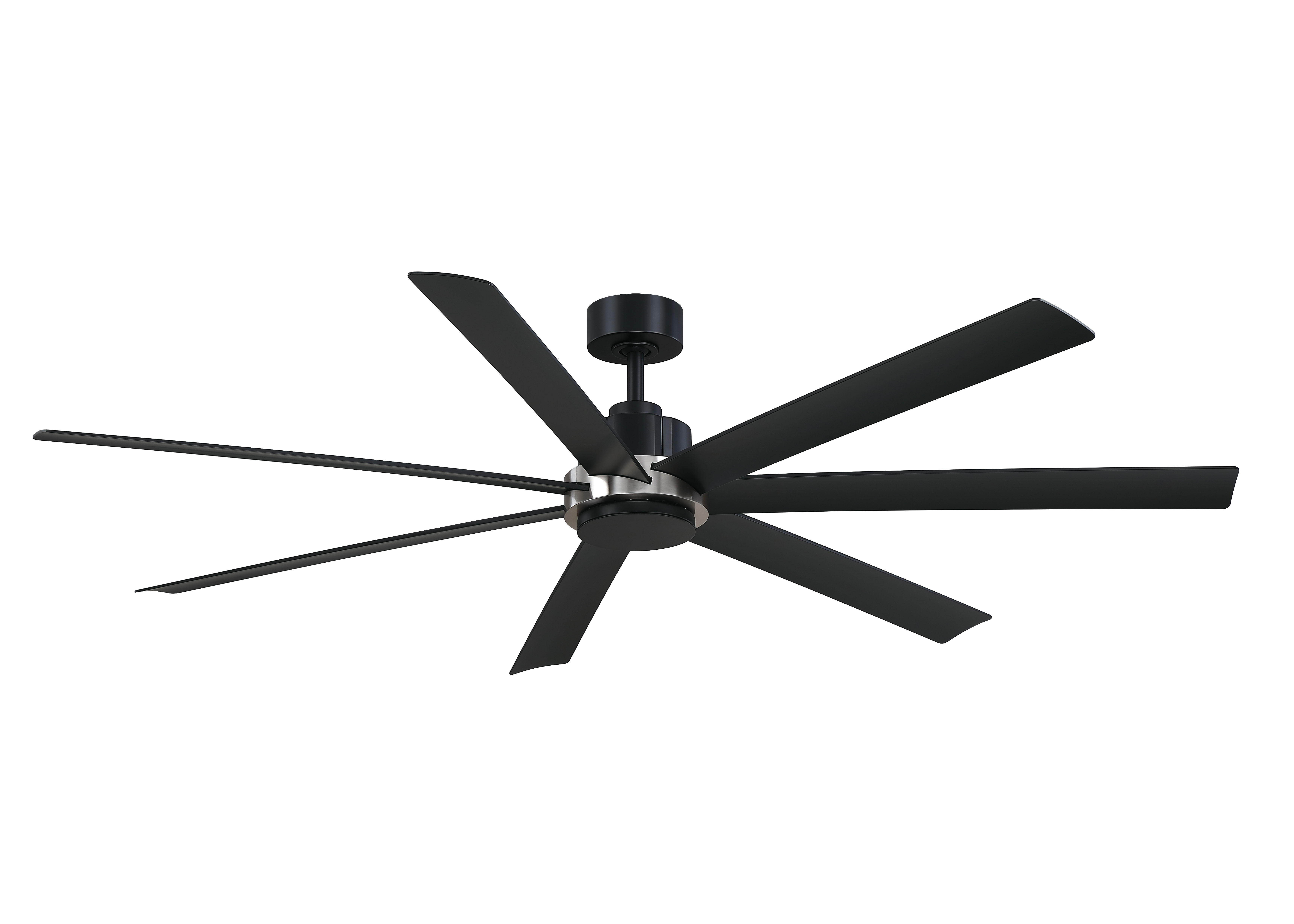 Pendry 72 inch Indoor/Outdoor Smart Ceiling Fan - Black with Brushed Nickel Accent and Black Blades