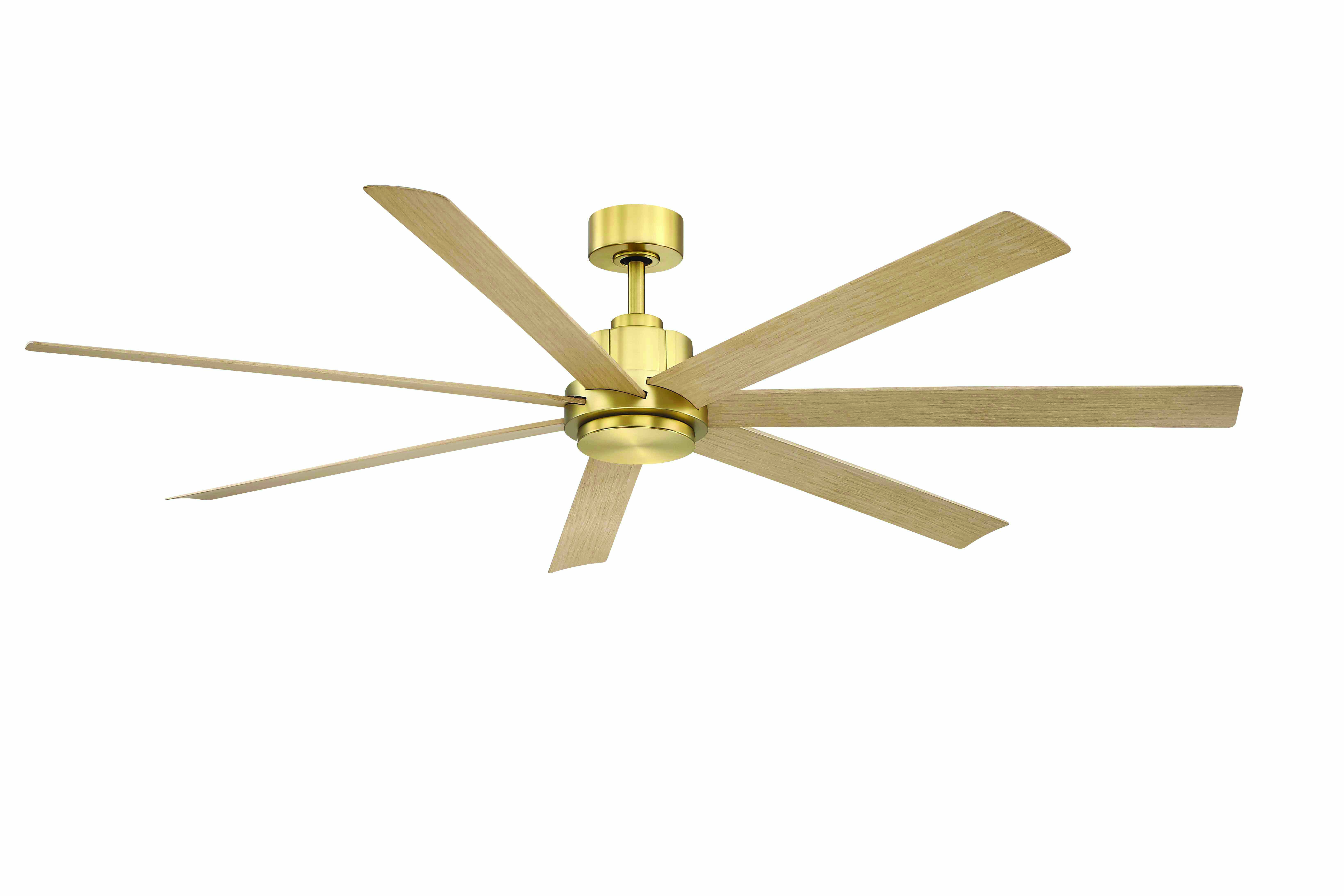 Pendry 72 inch Indoor/Outdoor Smart Ceiling Fan - Brushed Satin Brass with Natural Blades