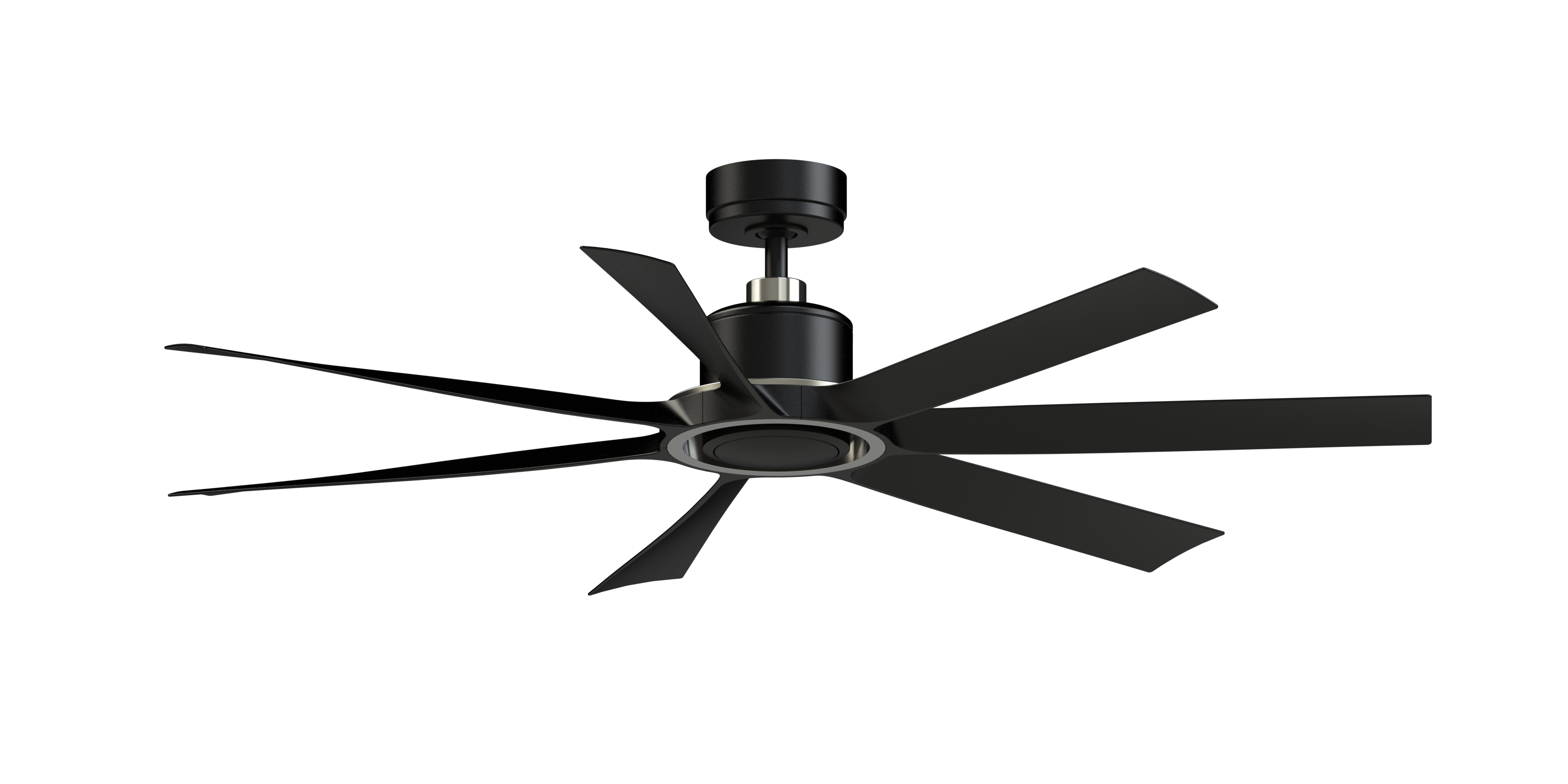Lenzi 60 inch Indoor/Outdoor Smart Ceiling Fan with LED Light Kit - Black with Brushed Nickel blades