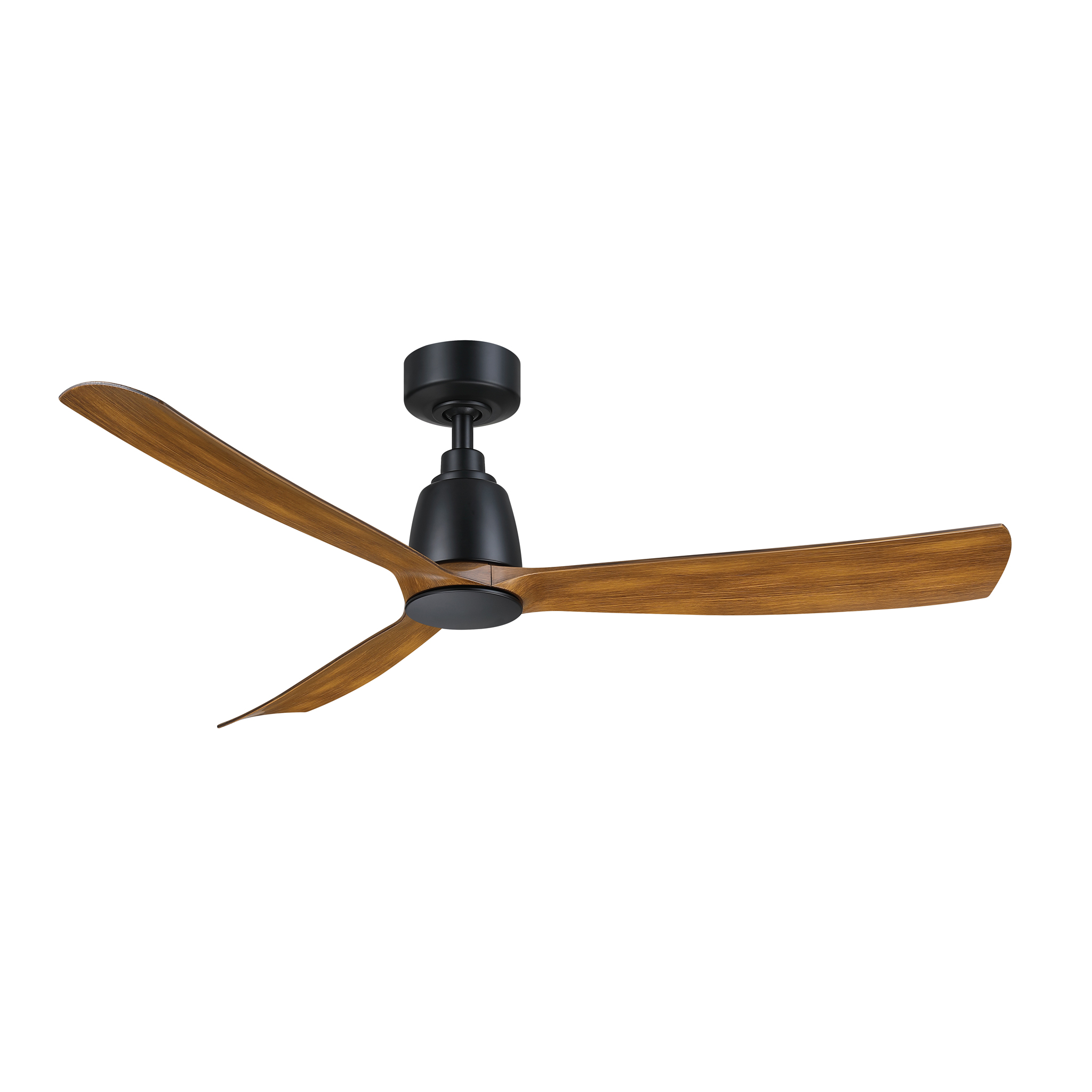 Kute 52 inch Indoor/Outdoor Smart Ceiling Fan - Black with Koa Blade