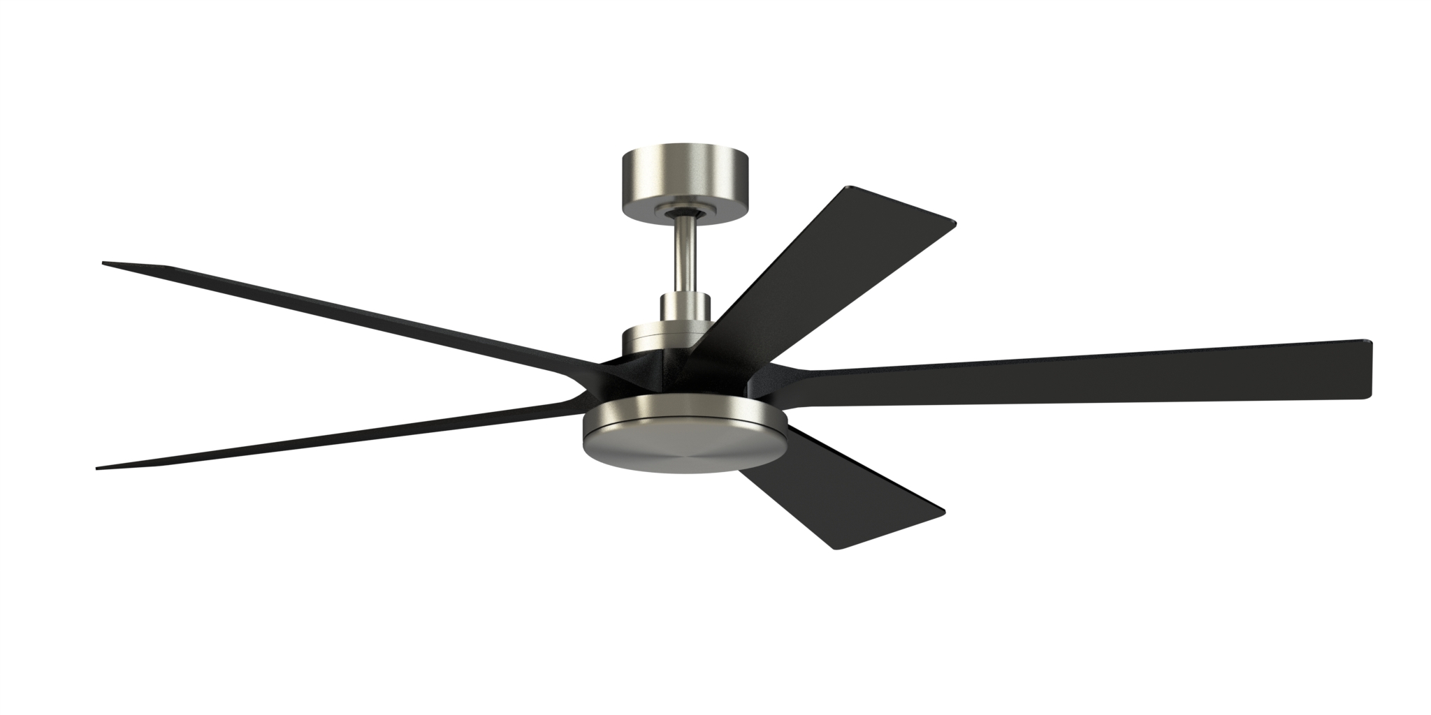 TorchAire 64 inch Indoor/Outdoor Smart Ceiling Fan with LED CCT Select Light Kit - Brushed Nickel with Black blades