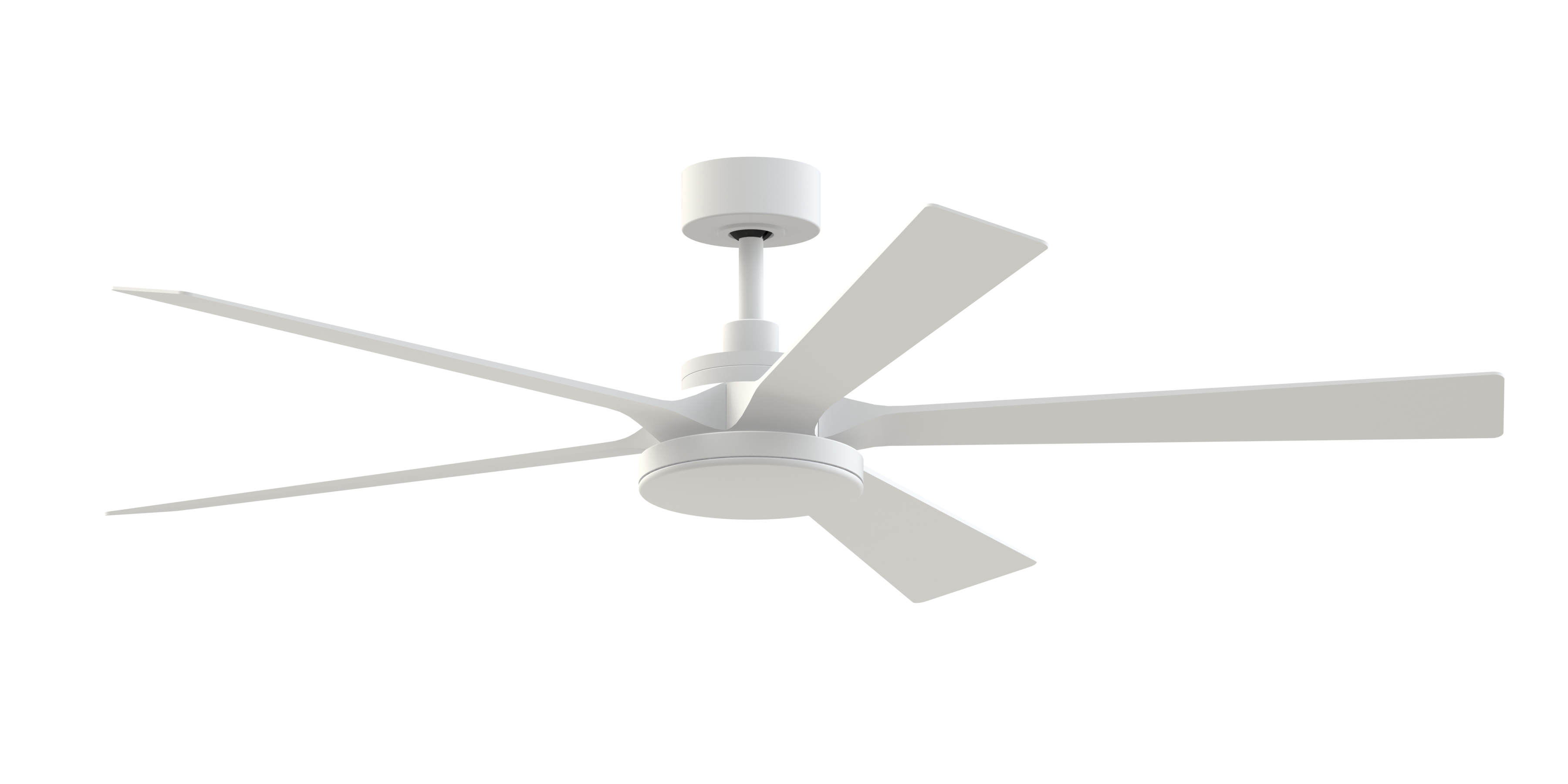 TorchAire 64 inch Indoor/Outdoor Smart Ceiling Fan with LED CCT Select Light Kit - Matte White with Matte White blades