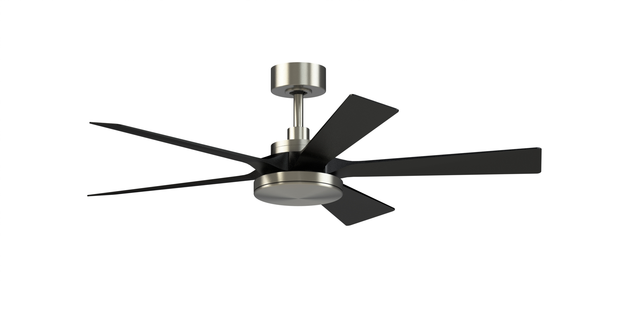 TorchAire 52 inch Indoor/Outdoor Smart Ceiling Fan with LED CCT Select Light Kit - Brushed Nickel with Black blades