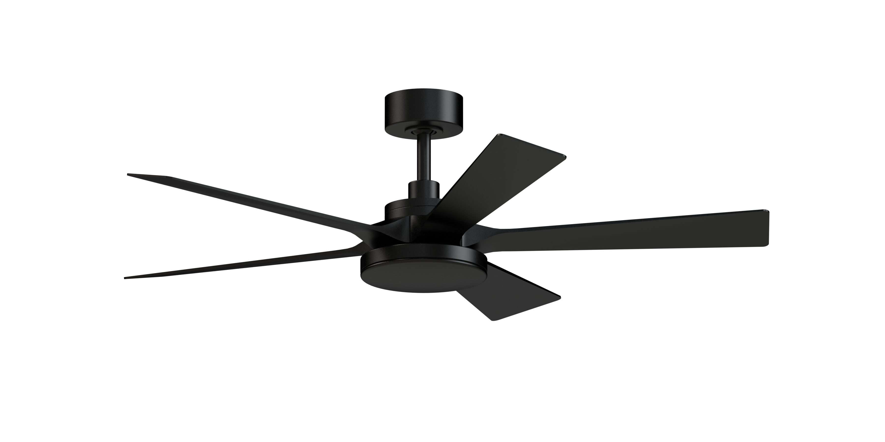 TorchAire 52 inch Indoor/Outdoor Smart Ceiling Fan with LED CCT Select Light Kit - Black with Black Blades