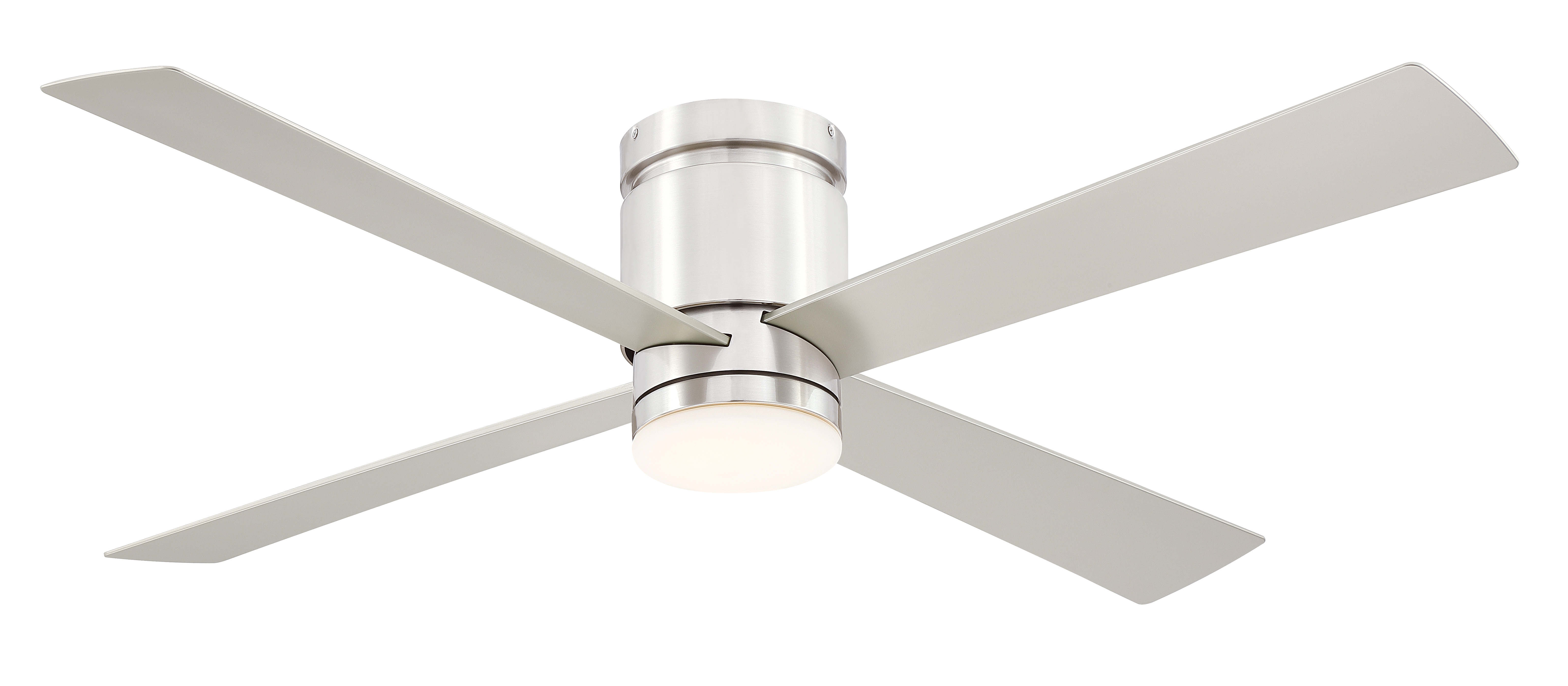 Kwartet 52 inch Indoor/Outdoor Ceiling Fan with LED CCT Select Light Kit - Brushed Nickel with Brushed Nickel blades
