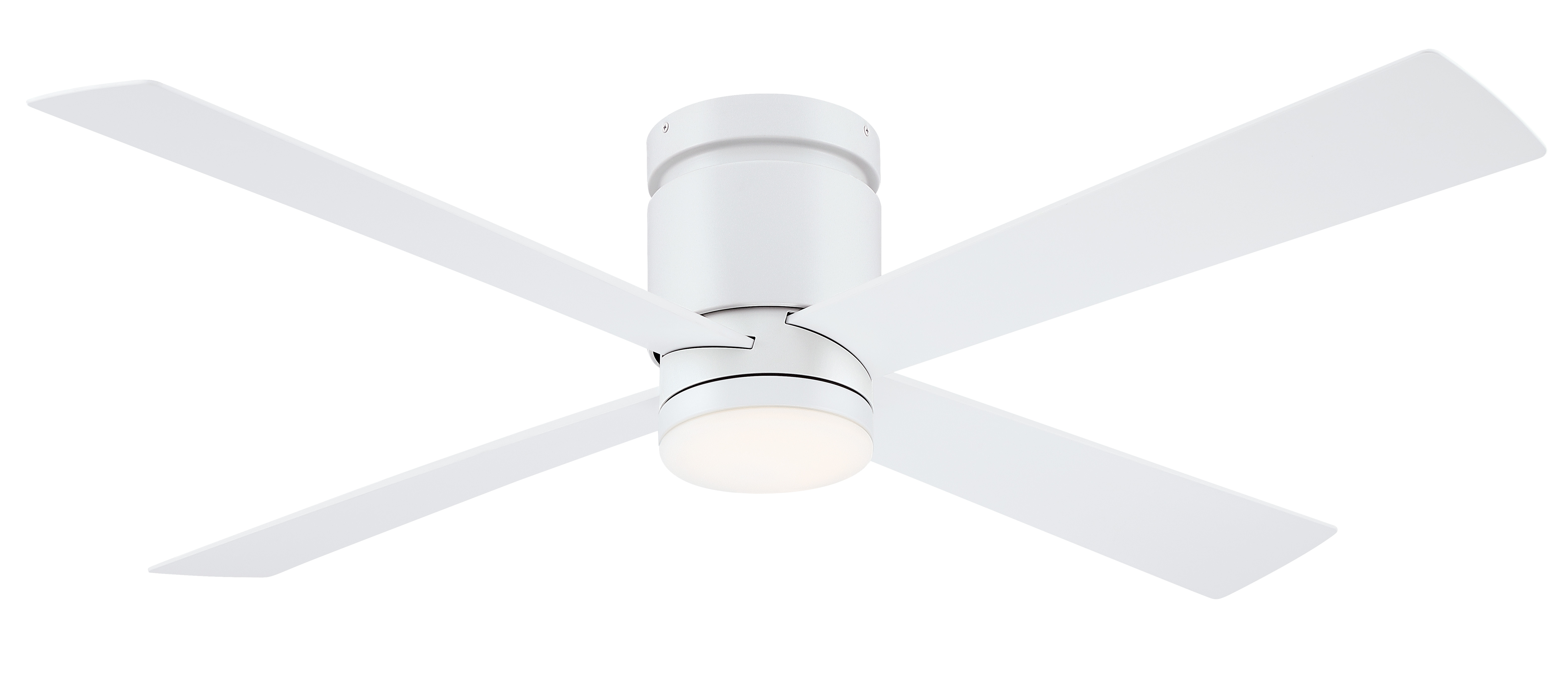 Kwartet 52 inch Indoor/Outdoor Ceiling Fan with LED CCT Select Light Kit - Matte White with Matte White blades