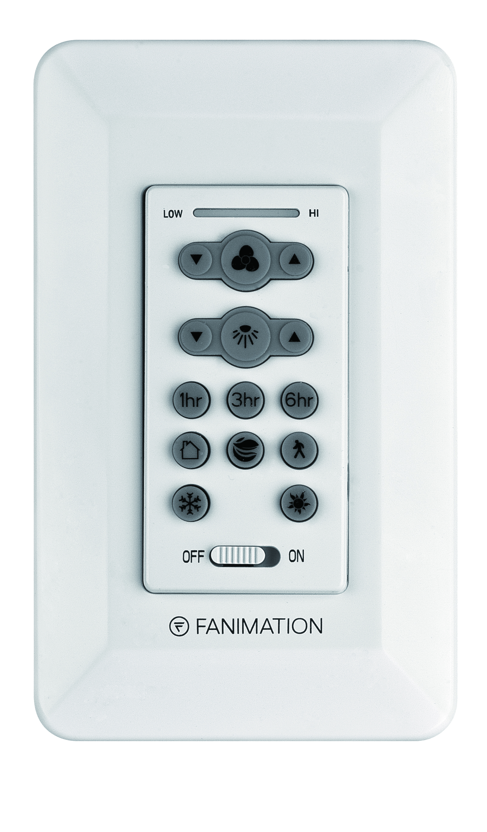 Ceiling Fan Wall Control Reversing - 6 Speed DC Motor Fan and Uplight/Downlight - White