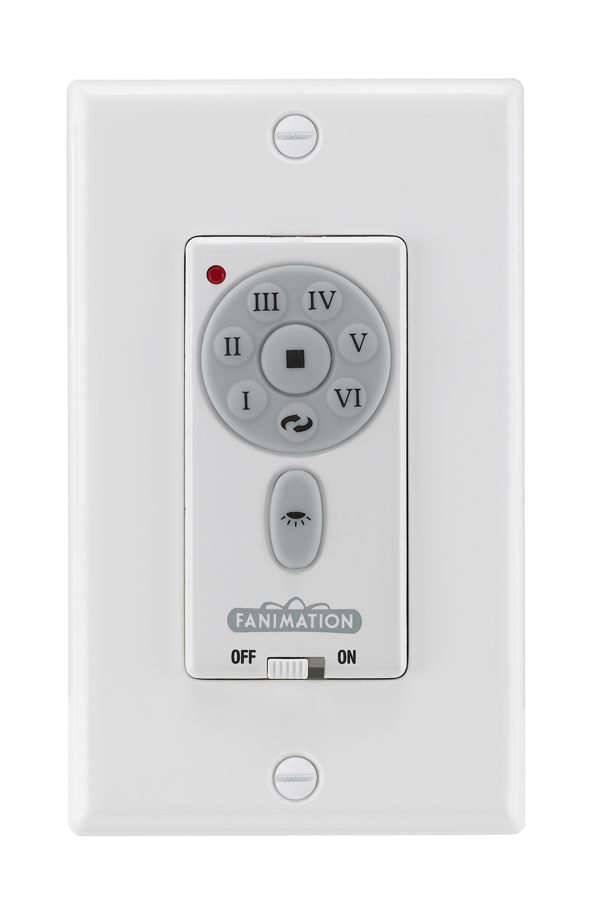 Ceiling Fan Wall Control - 6 Speed DC Motor Fan - White
