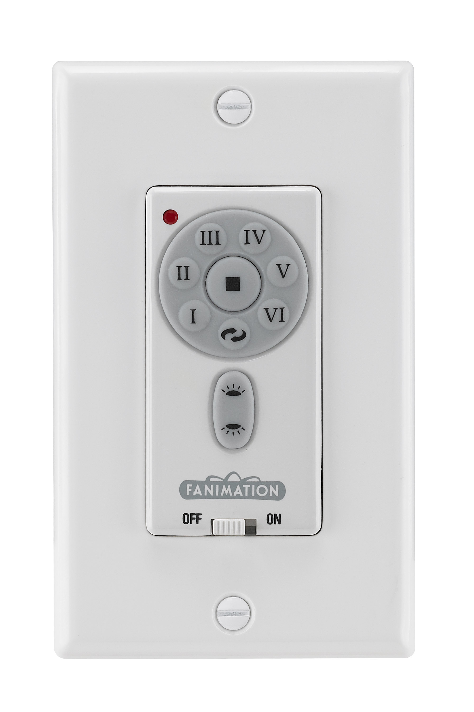 Ceiling Fan Wall Control - 6 Speed DC Motor Fan and Uplight/Downlight - White