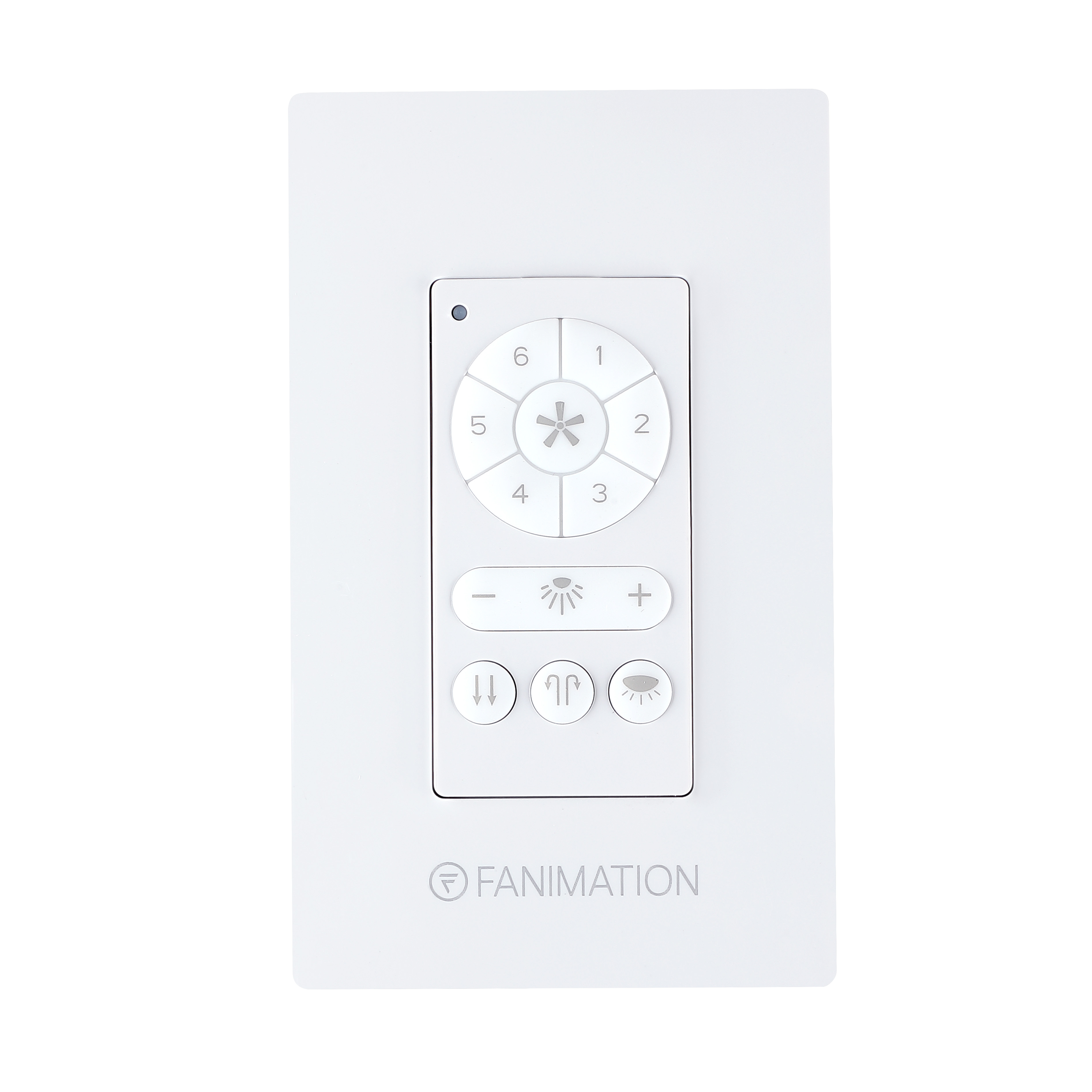 Ceiling Fan Wall Control - 6 Speed DC Motor Fan and Downlight - White