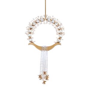 Laurel 18in LED 3000K/3500K/4000K 120V-277V Mini Pendant in Heirloom Gold with Clear Radiance Crystal