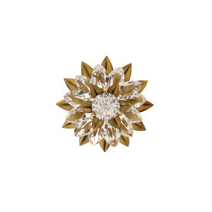 Rhapsodie 14in 120-277V LED Wall Sconce in Aged Brass with Optic Crystal