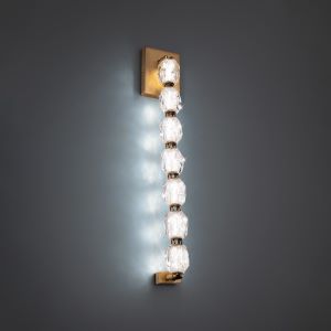 Seduction 7 Light LED 3000K/3500K/4000K 120V-277V Wall Sconce in Aged Brass with Clear Radiance Crystal