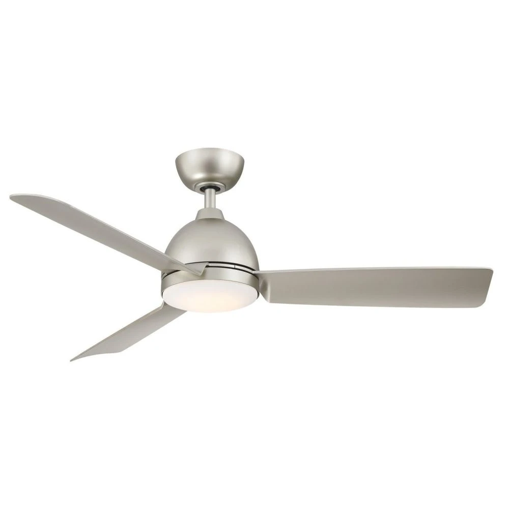 Starboard L 52 inch Indoor/Outdoor Marine Grade Ceiling fan with LED CCT Select Light Kit - Black with Brushed Nickel blades