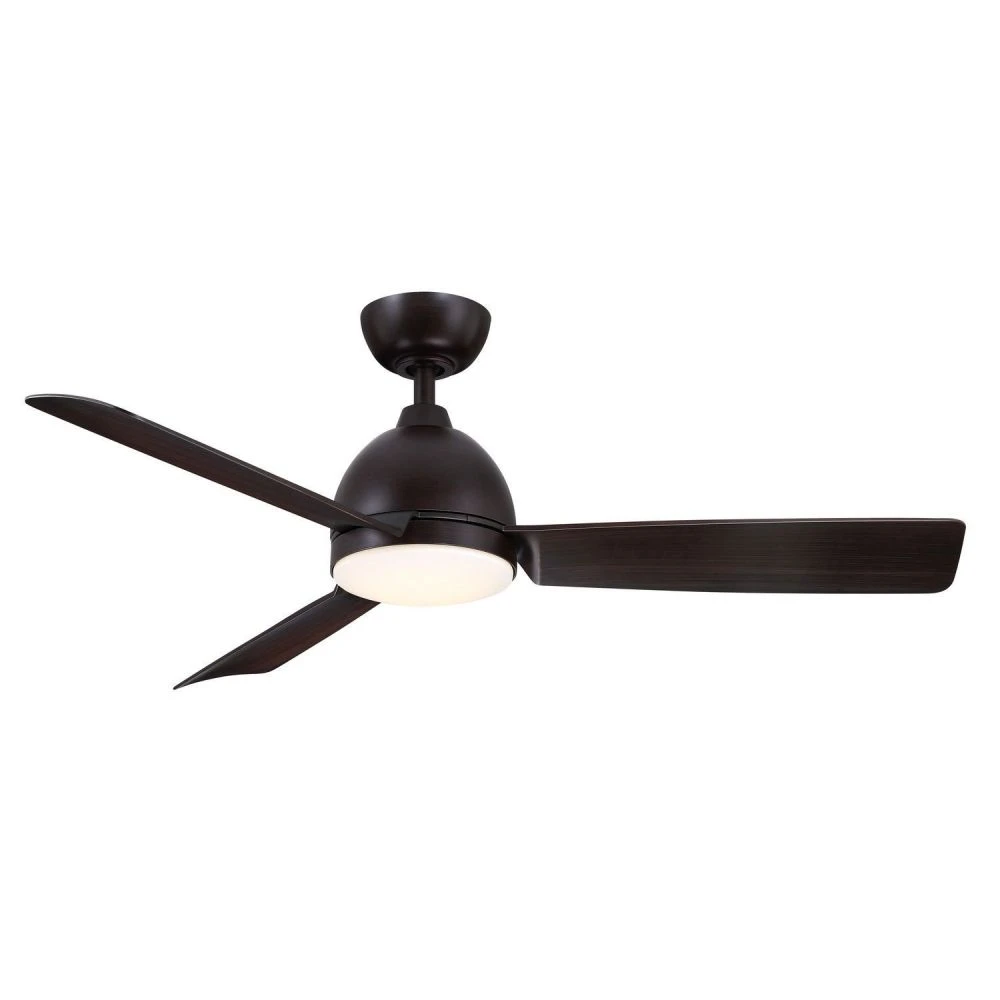Starboard L 52 inch Indoor/Outdoor Marine Grade Ceiling fan with LED CCT Select Light Kit - Black with Dark Bronze blades