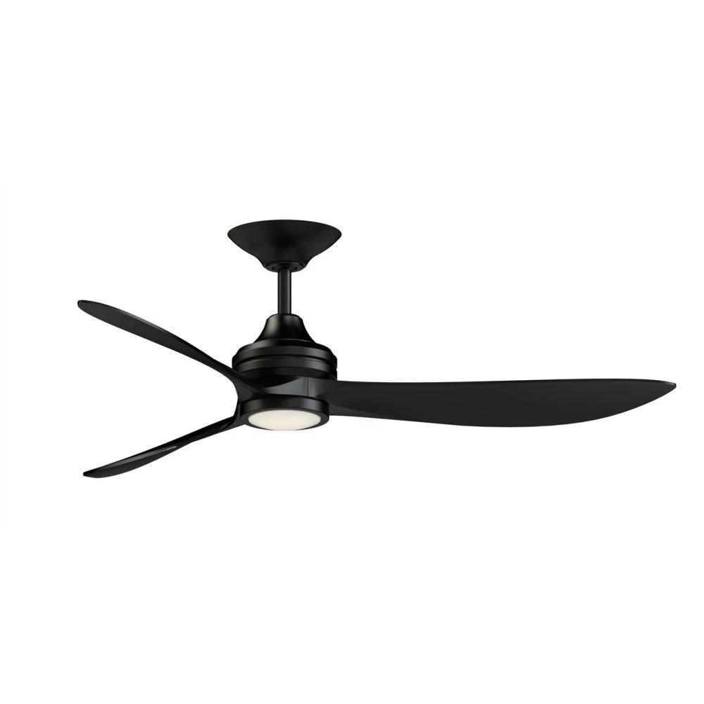 Aviara 60 inch Indoor/Outdoor Smart Ceiling Fan with LED CCT Select Light Kit - Black with Black Blades