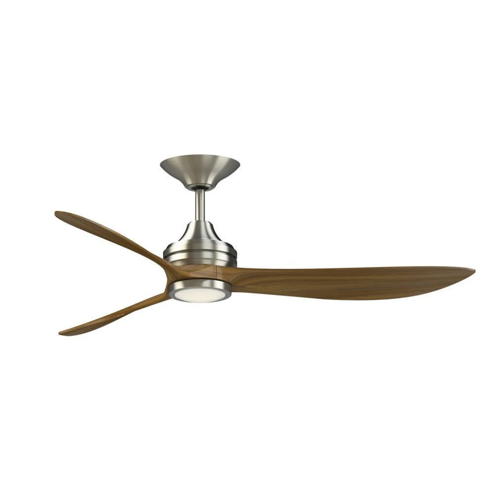 Aviara 60 inch Indoor/Outdoor Smart Ceiling Fan with LED CCT Select Light Kit - Brushed Nickel with Koa Blades