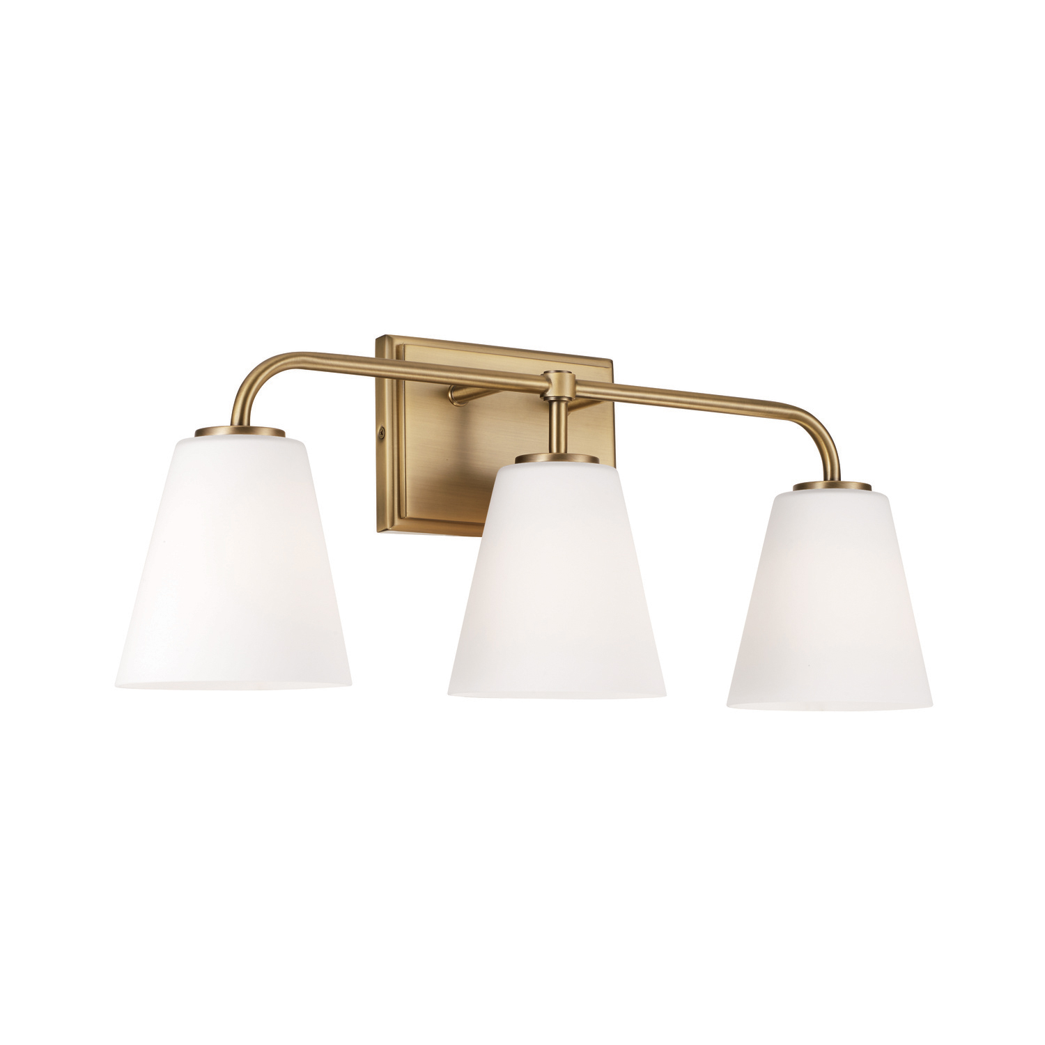23.5"W x 9"H 3-Light Vanity in Aged Brass with Soft White Glass