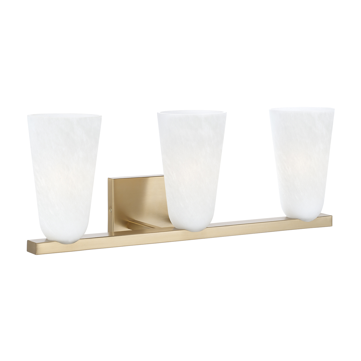 24" W x 9.5" H 3-Light Vanity in Matte Brass with Faux Alabaster Glass