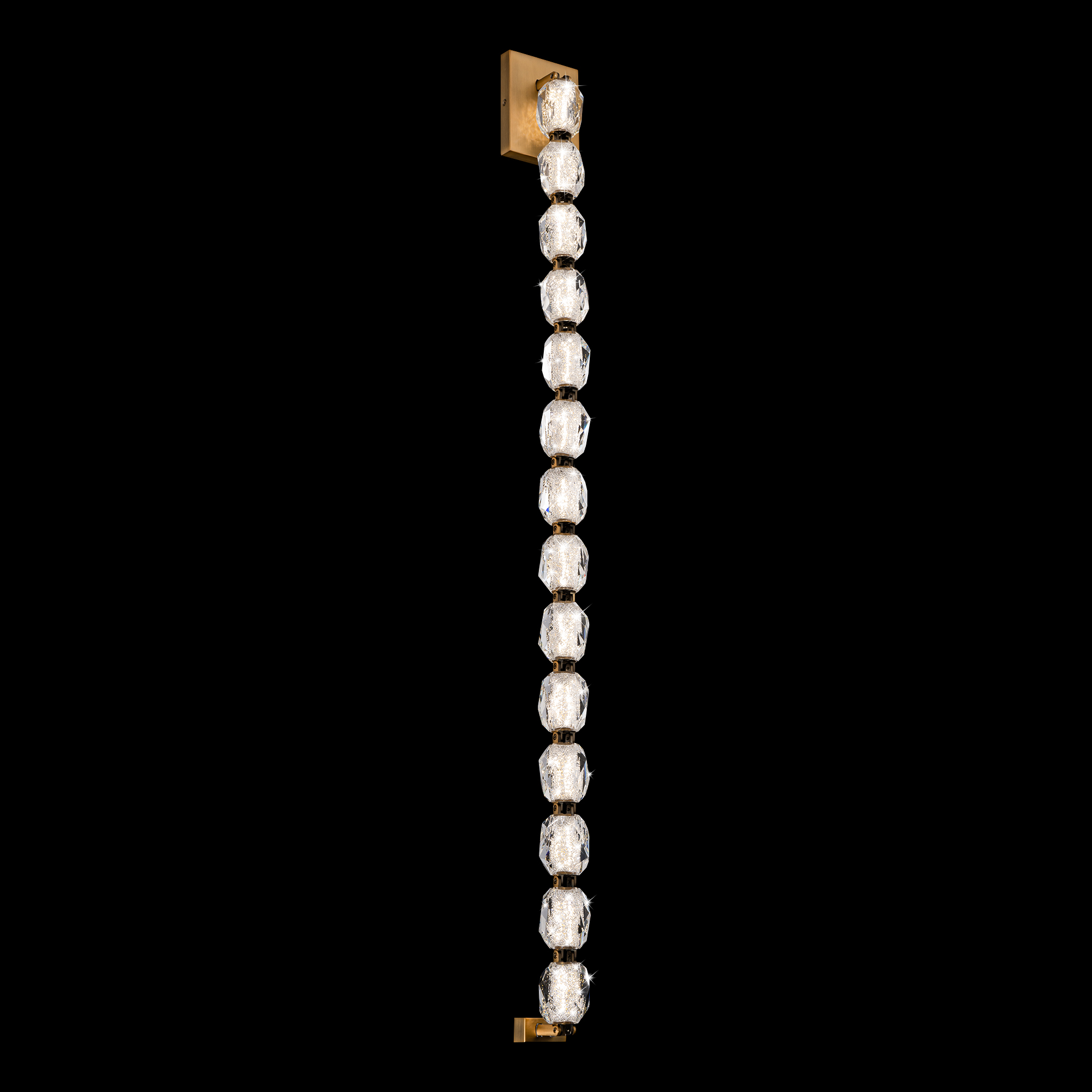 Seduction 14 Light LED 3000K/3500K/4000K 120V-277V Wall Sconce in Aged Brass with Clear Radiance Crystal