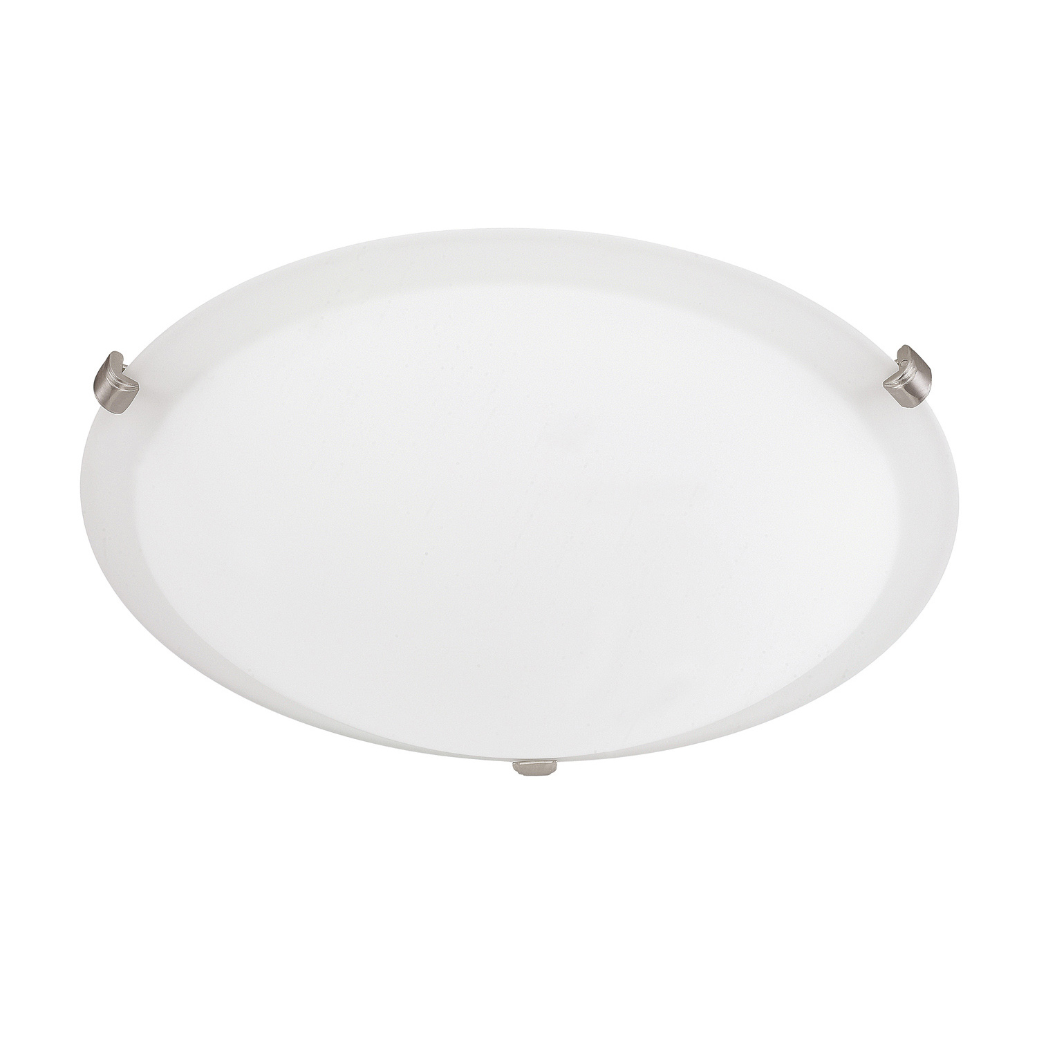 16" W x 5" H 3-Light Flush Mount with Soft White Glass Shade and Bronze or Nickel Clips
