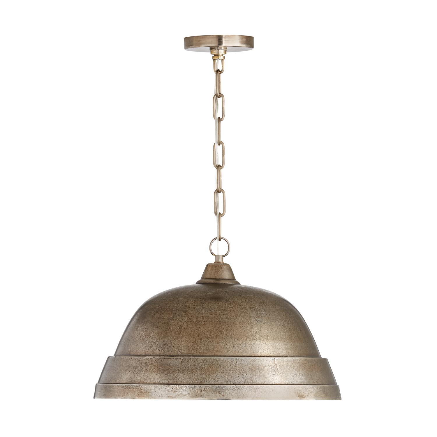18" W x 11.5" H 1-Light Sand-Cast Bell Pendant in Oxidized Nickel