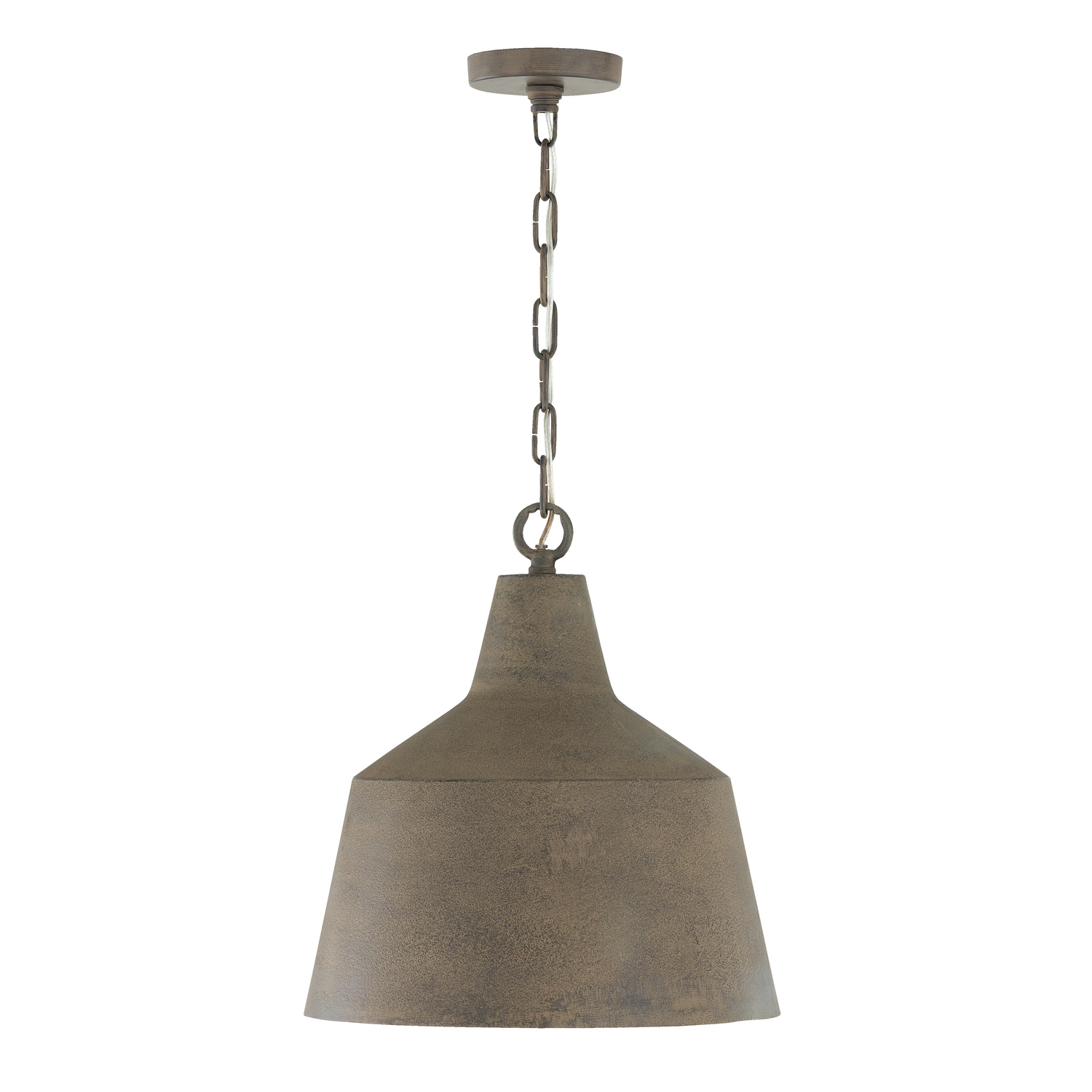 15.50"W x 17"H Quarry 1-Light Tapered Metal Pendant in Clay