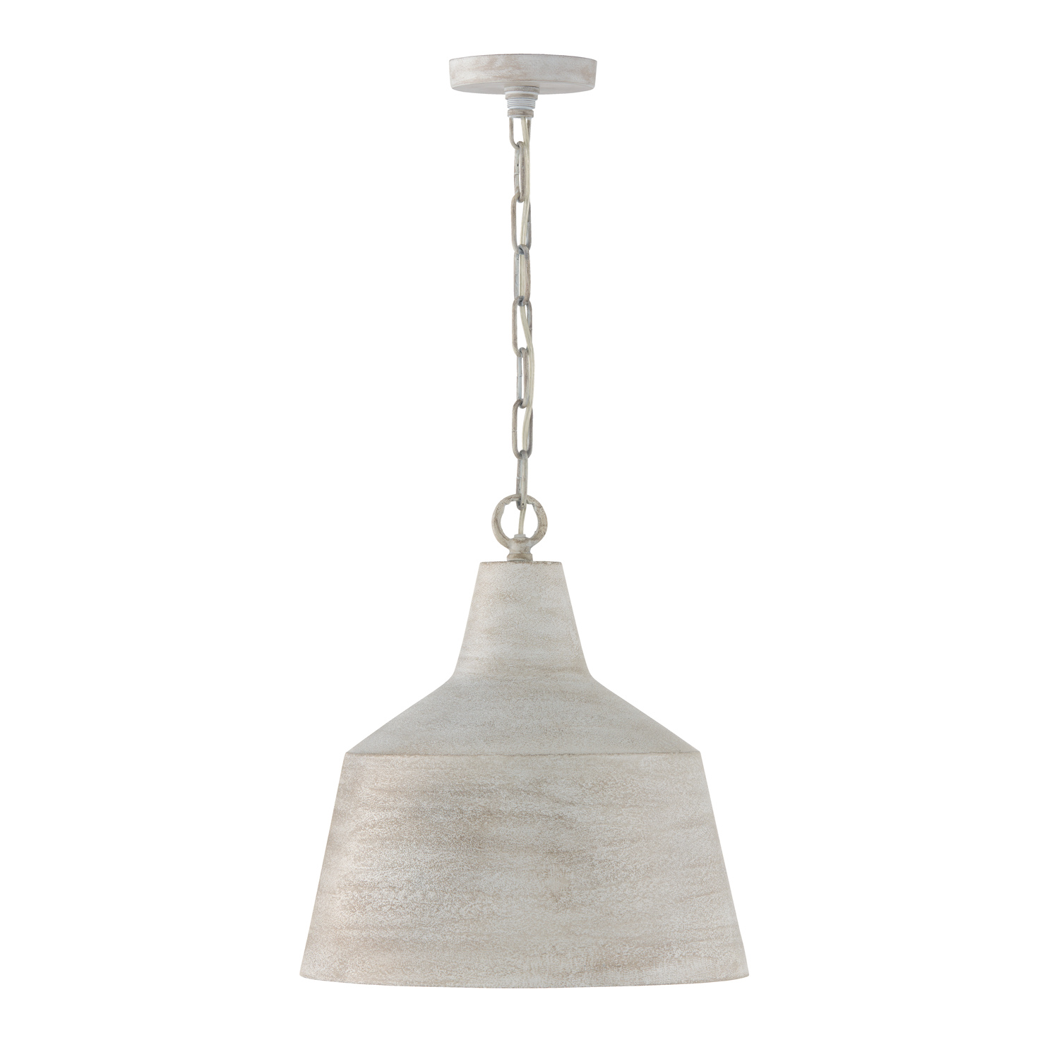 15.50"W x 17"H Quarry 1-Light Tapered Metal Pendant in Stucco