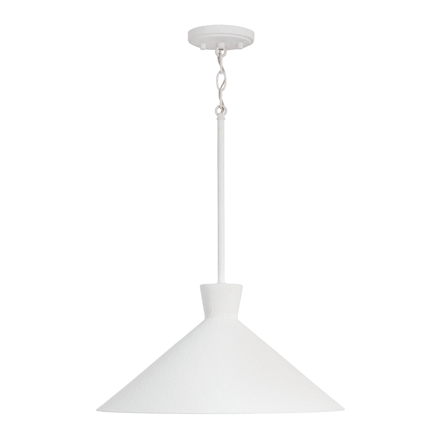 17.75"W x 9"H 1-Light Pendant in Textured White with Textured Shade Interior