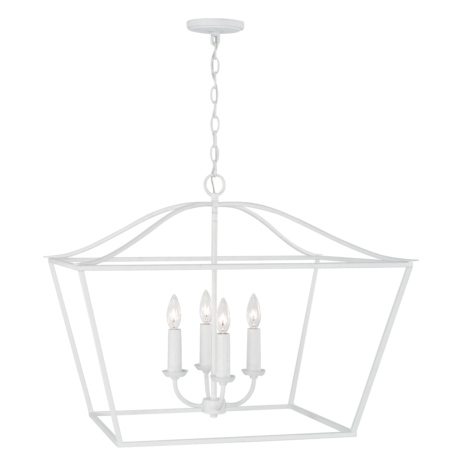 27.50"W x 22"H 4-Light Foyer Pendant Lantern in Textured White