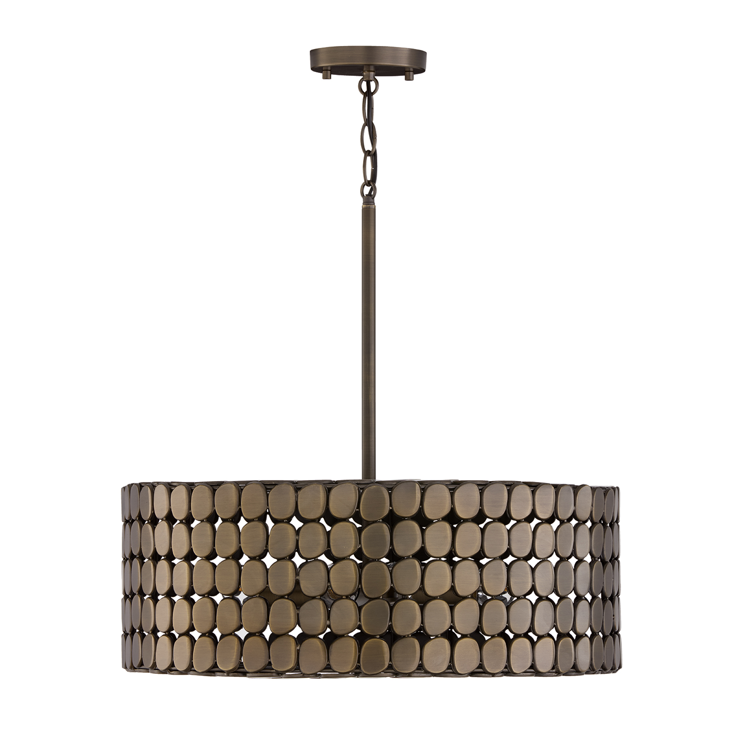 22" W x 8.25" H 1-Light Medallion Pendant in Dark Brass