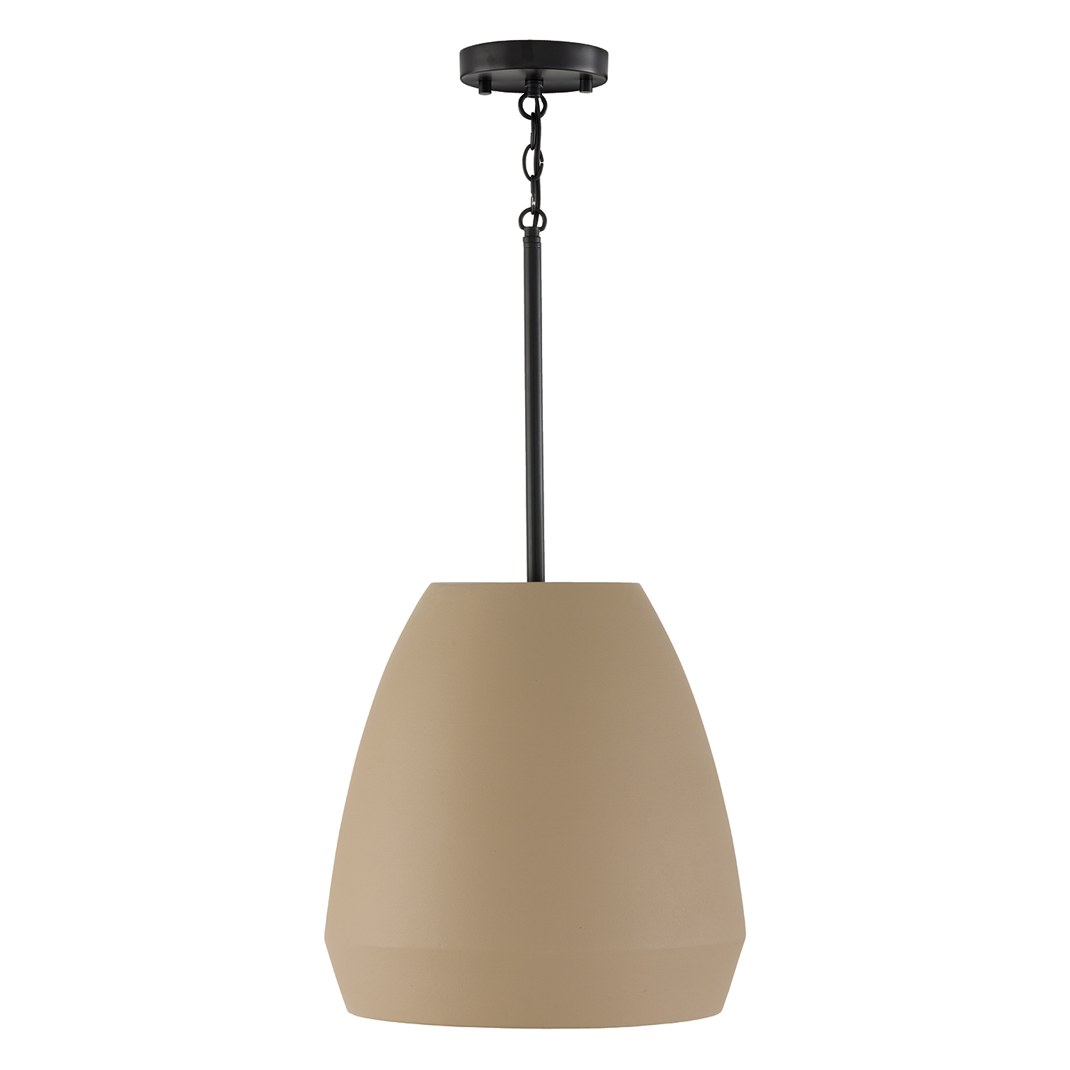 15" W x 15" H 1-Light Handcrafted Terracotta Pendant in Sienna and Matte Black